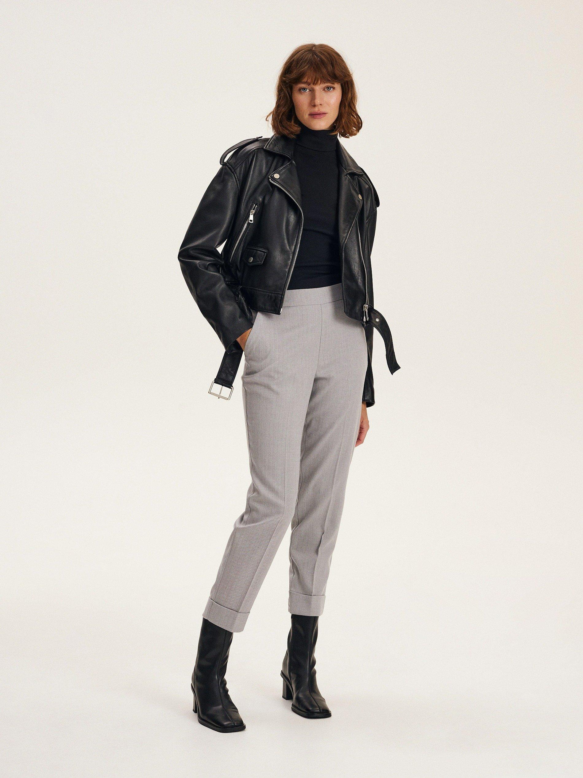 Grey Pressed Crease Trousers, , large image number 0