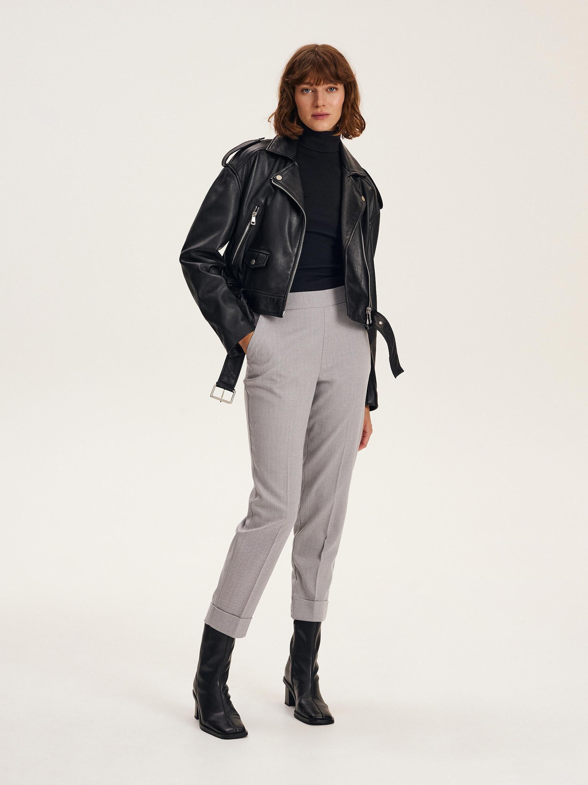 Grey Pressed Crease Trousers, , large image number 1