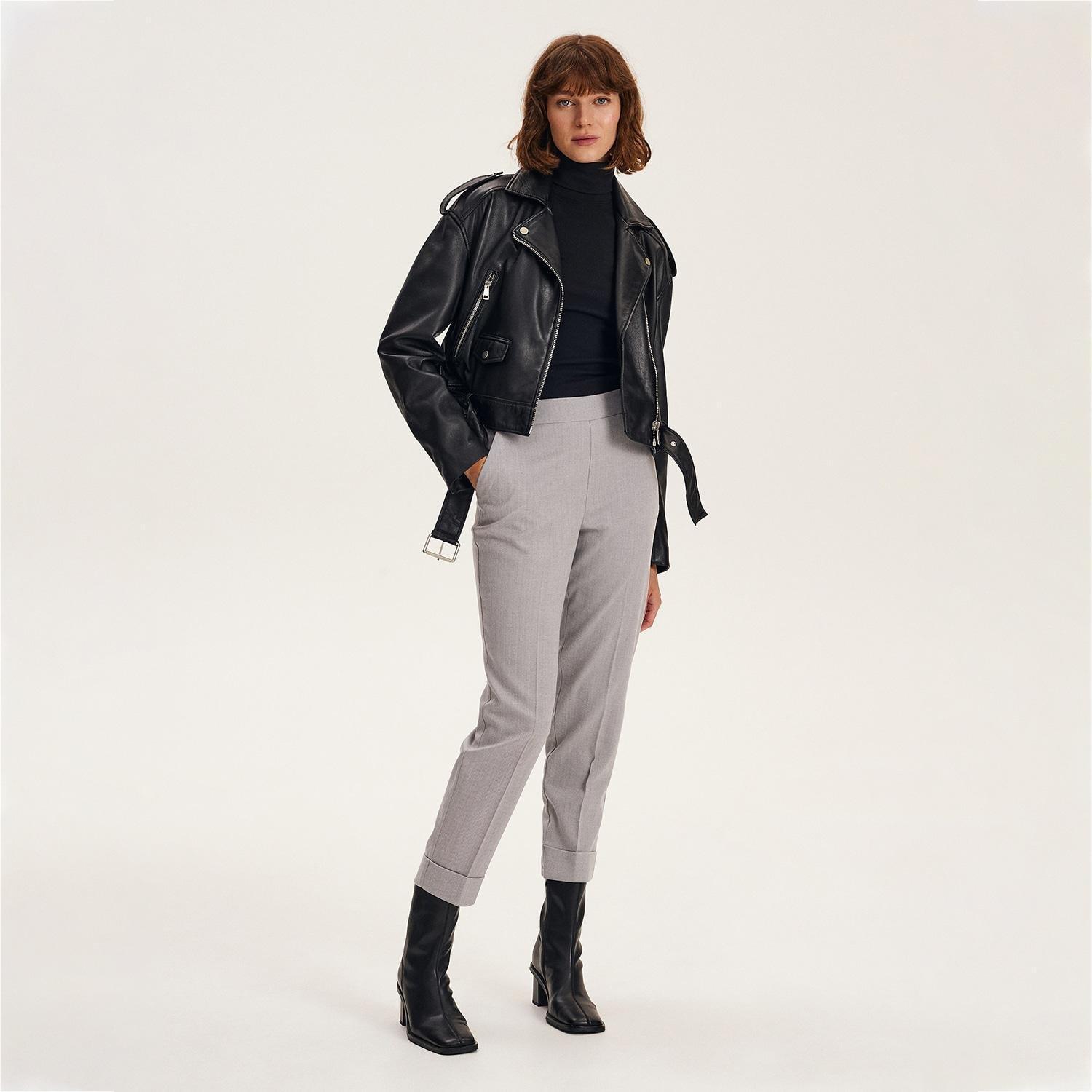 Grey Pressed Crease Trousers, , large image number 2
