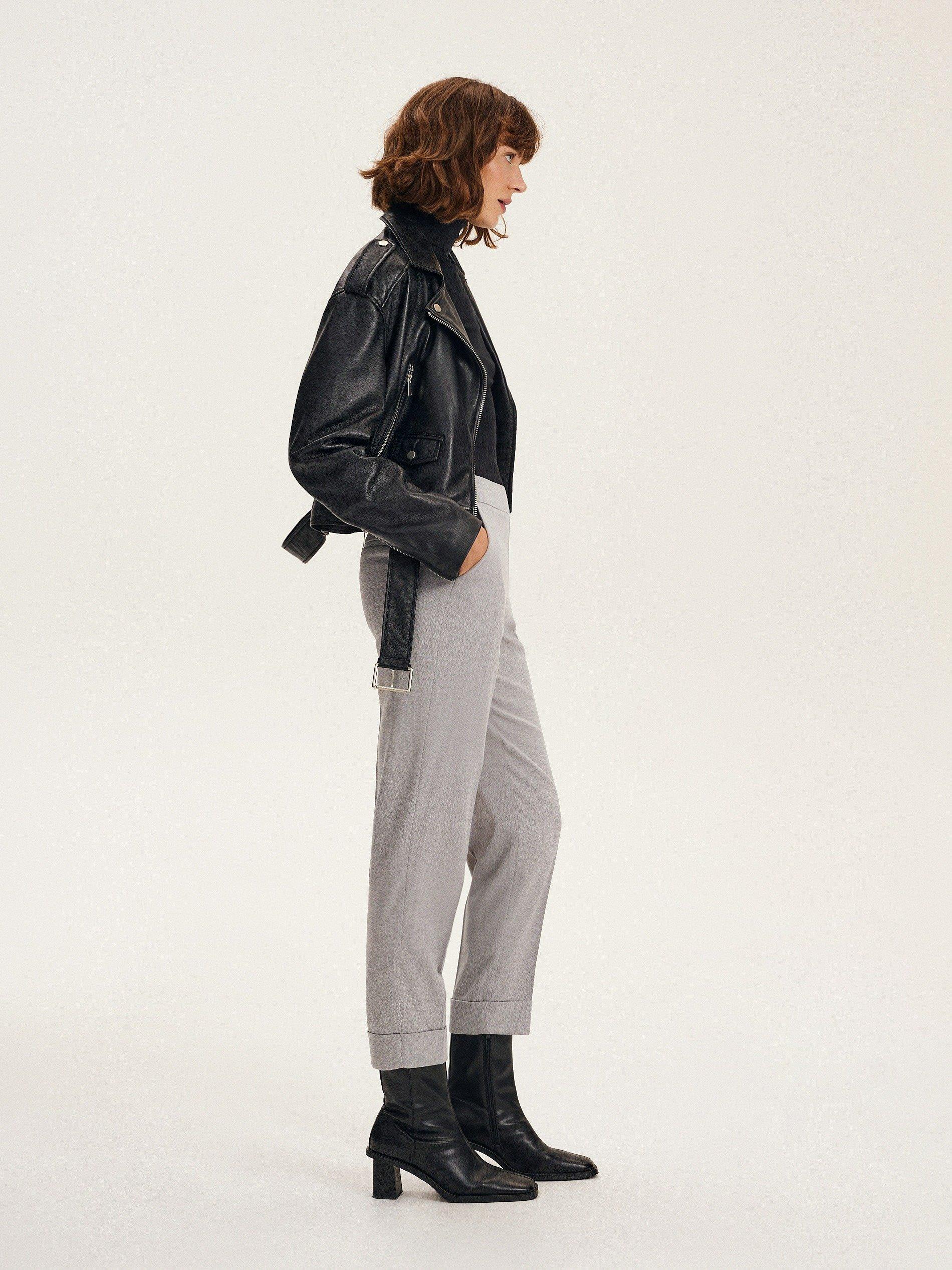 Grey Pressed Crease Trousers, , large image number 3