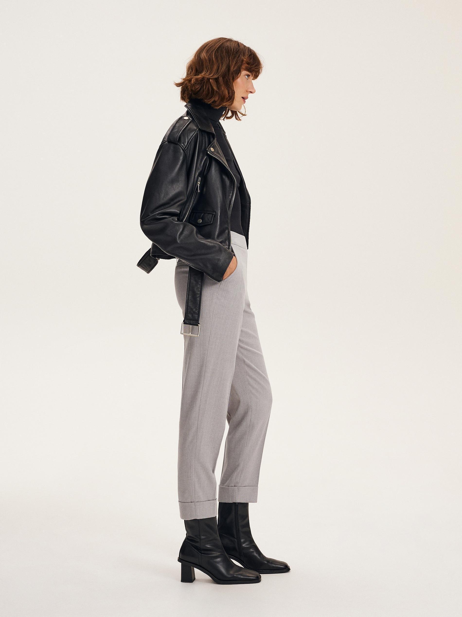 Grey Pressed Crease Trousers, , large image number 4