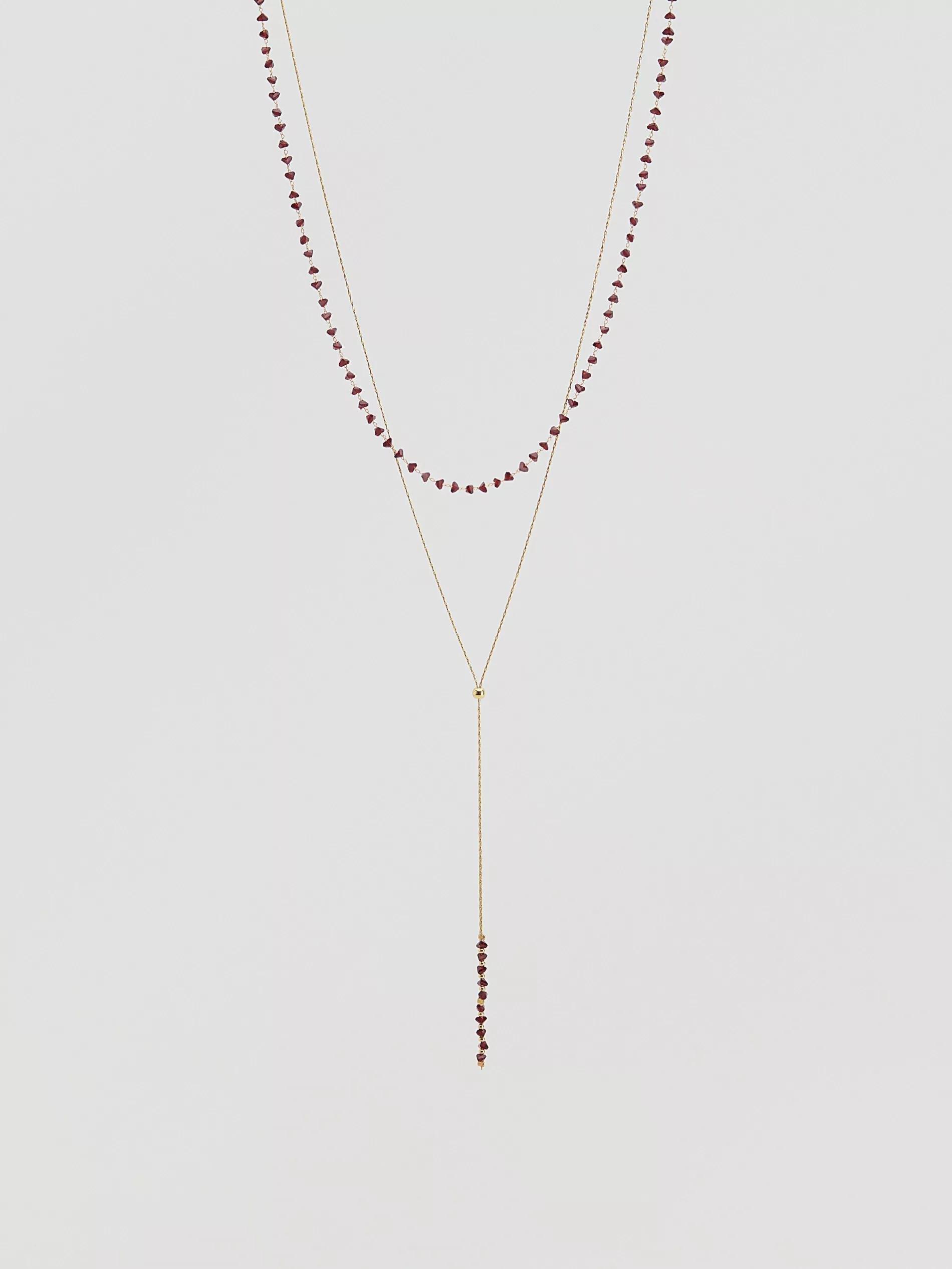 Necklace Set, Burgundy, large image number 0