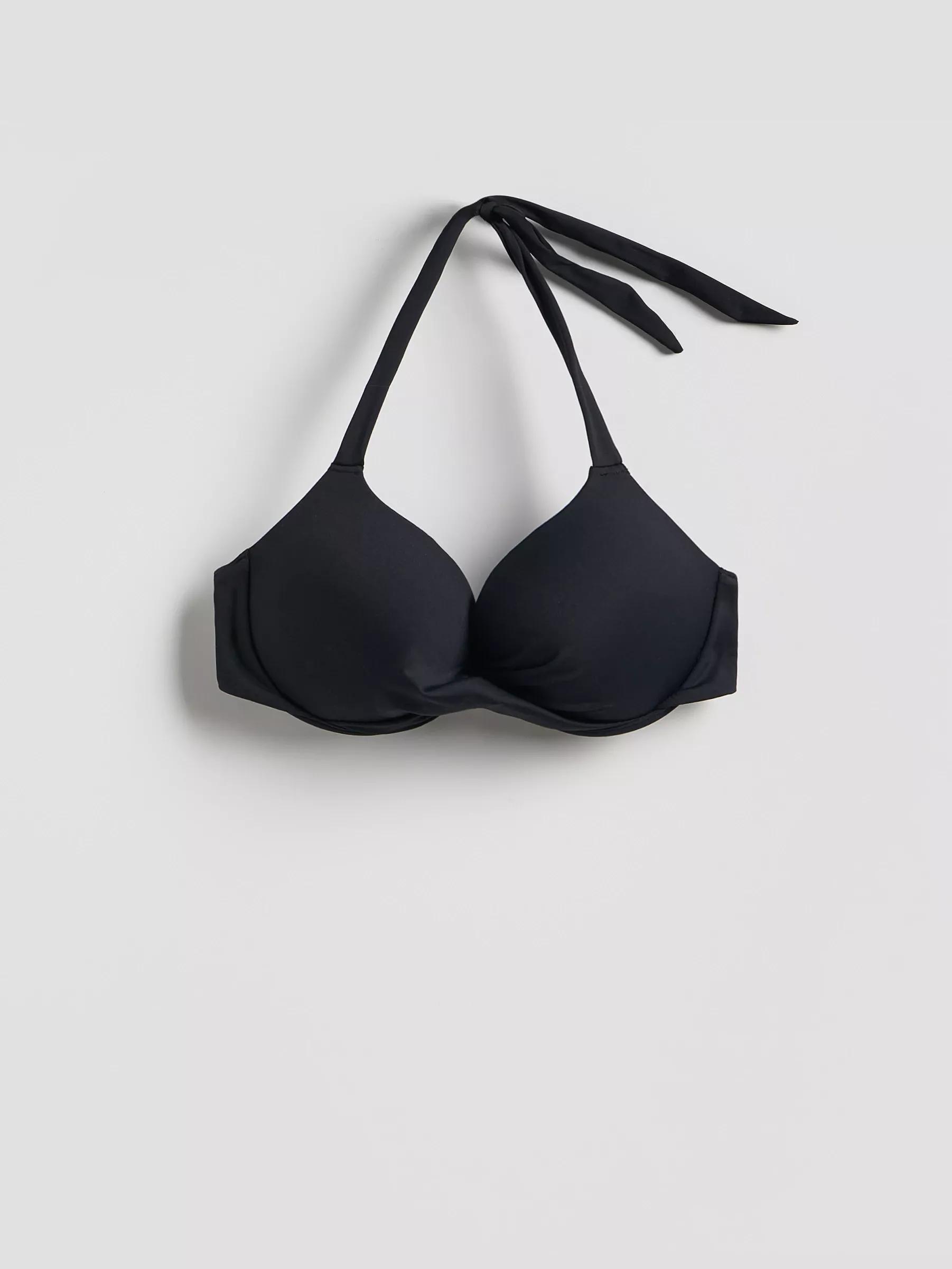 Black Beachwear Bra, Black, large image number 0
