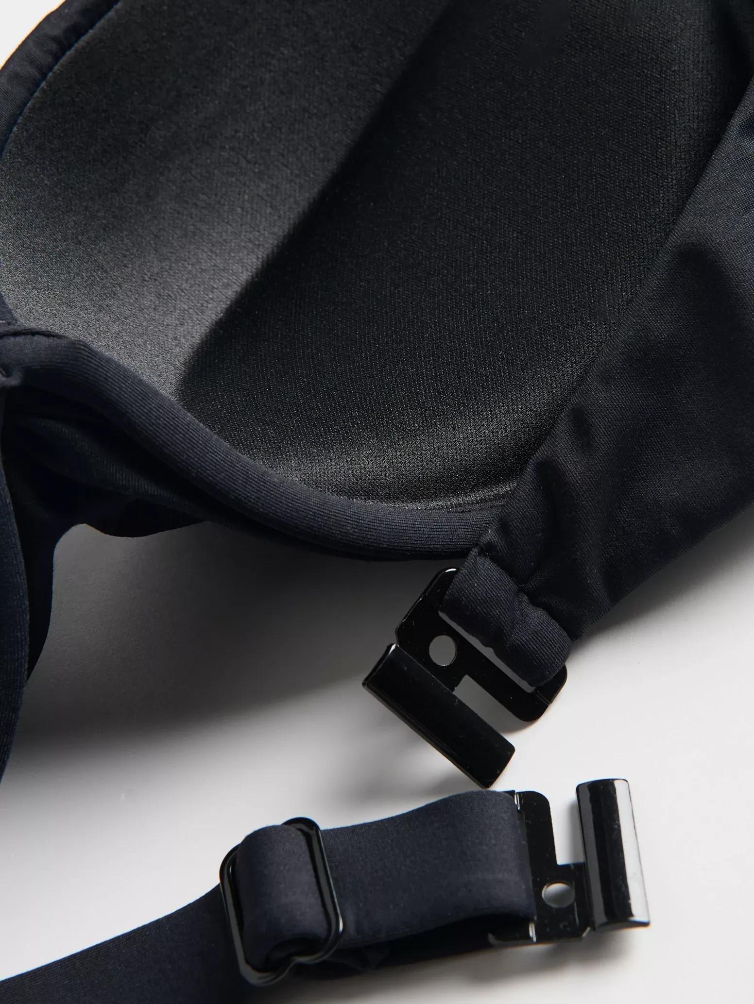 Black Beachwear Bra, Black, large image number 1