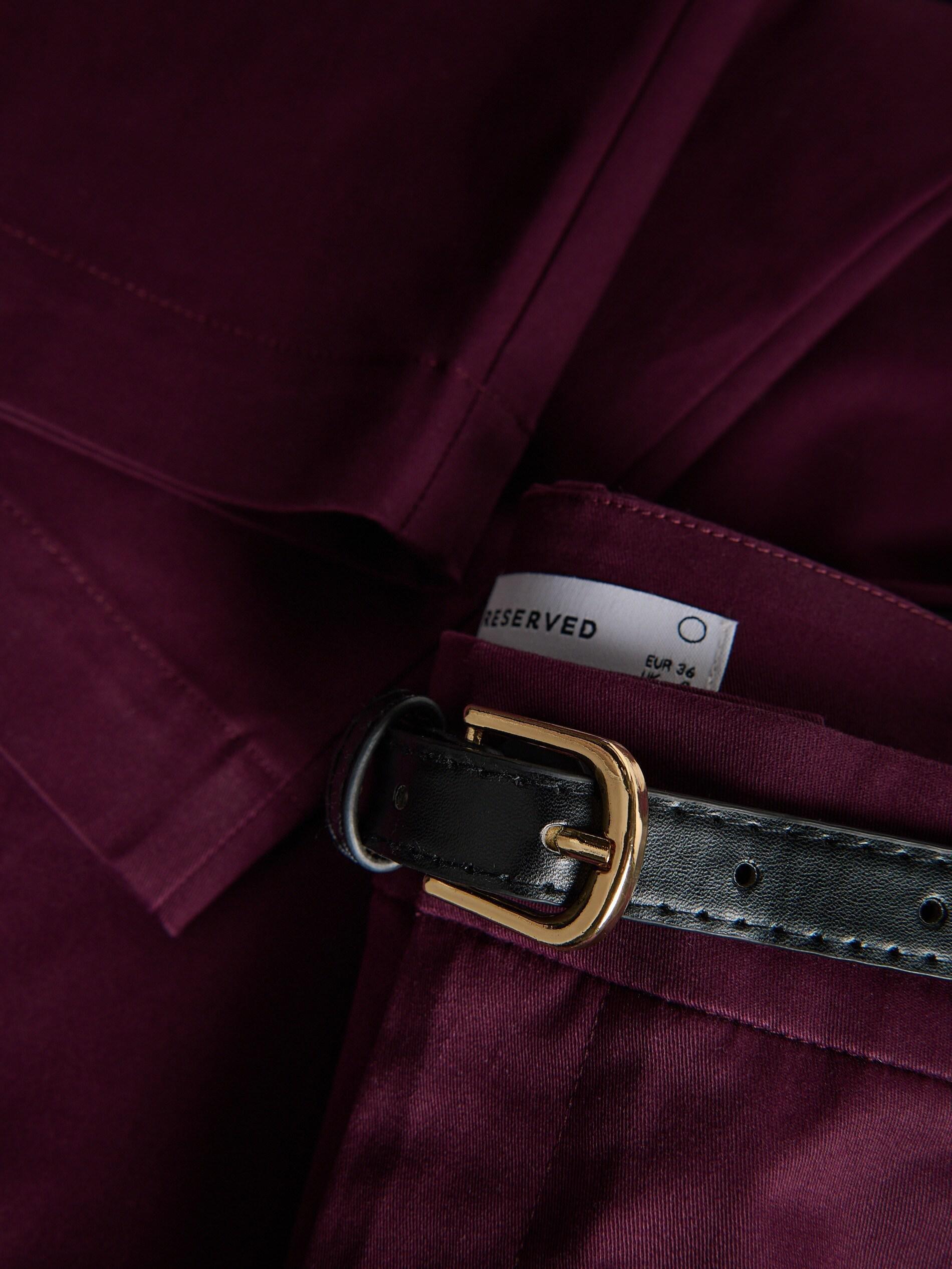Burgundy Cigarette Trousers With Belt, Purple, large image number 5
