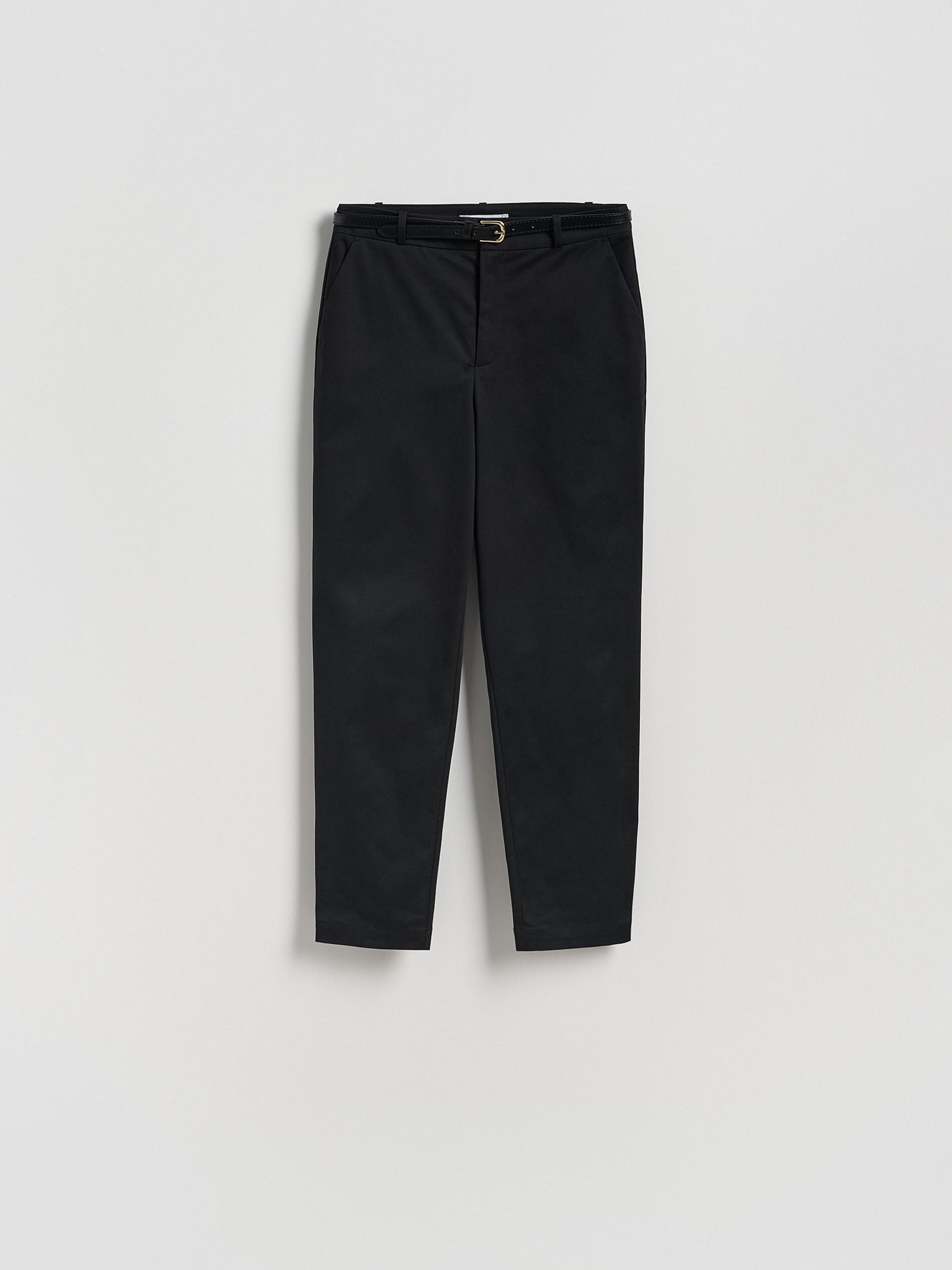 Black Cigarette Trousers With Belt, Black, large image number 3