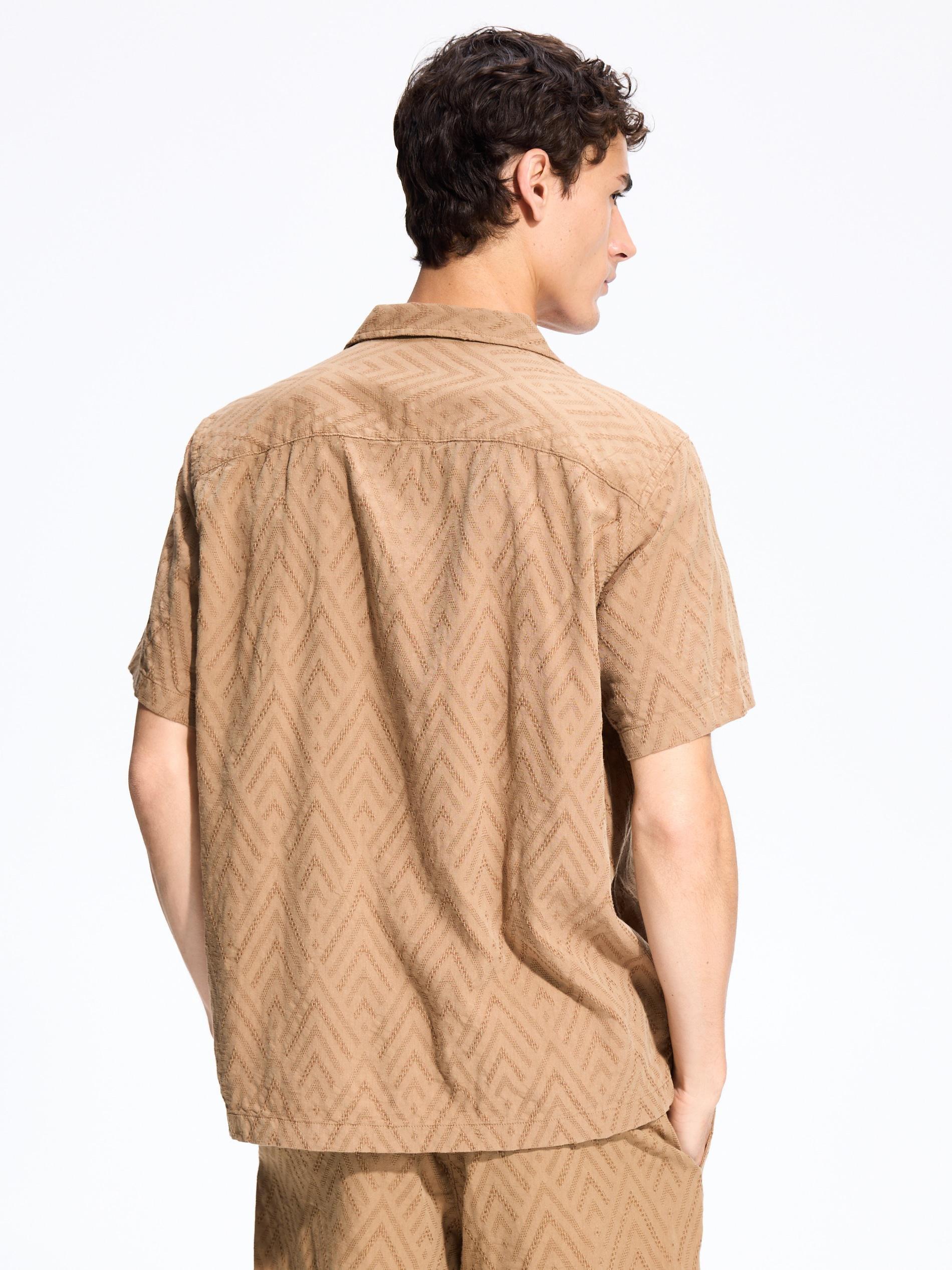 Brown Regular Fit Patterned Shirt, Brown, large image number 2