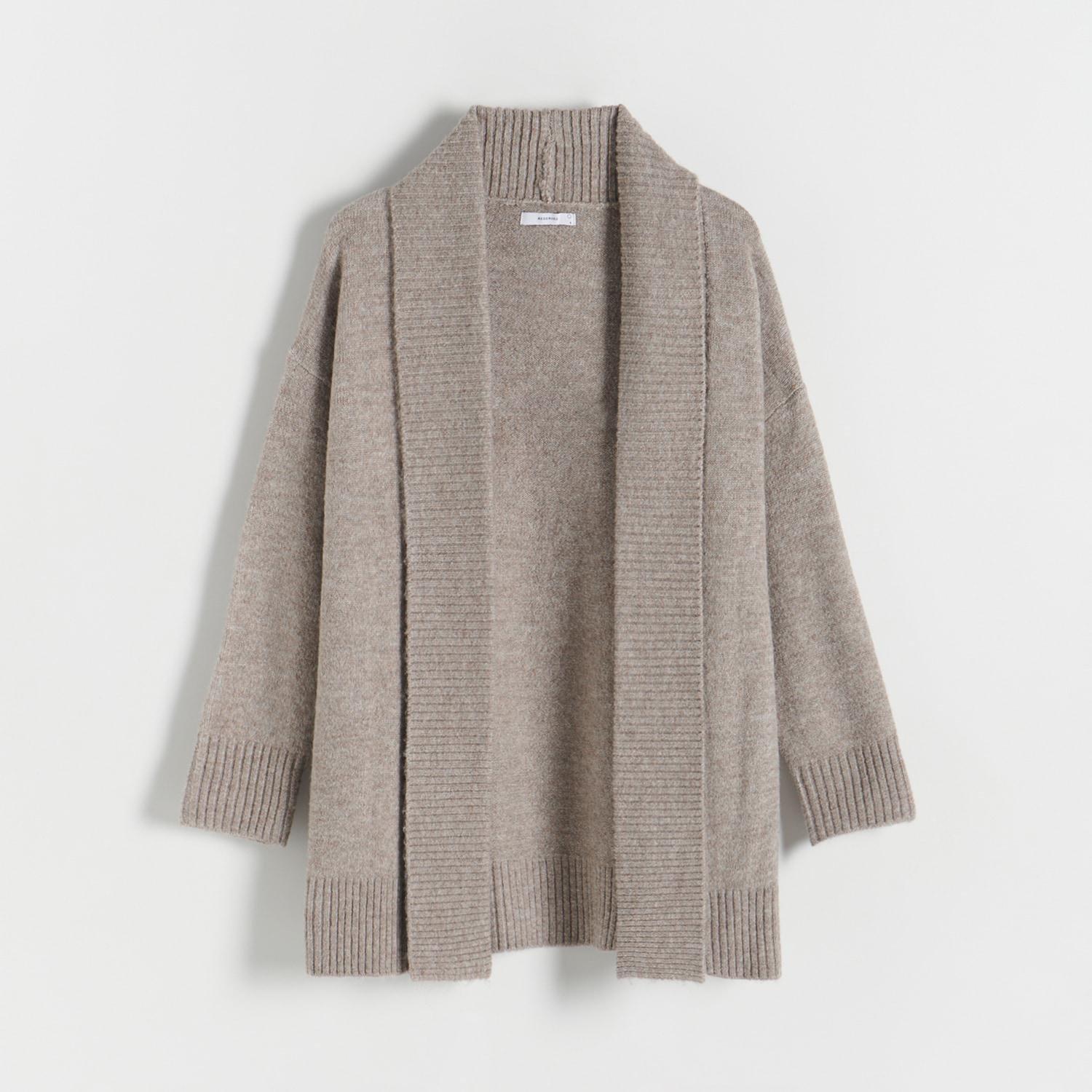 Brown Plain Cardigan, , large image number 4
