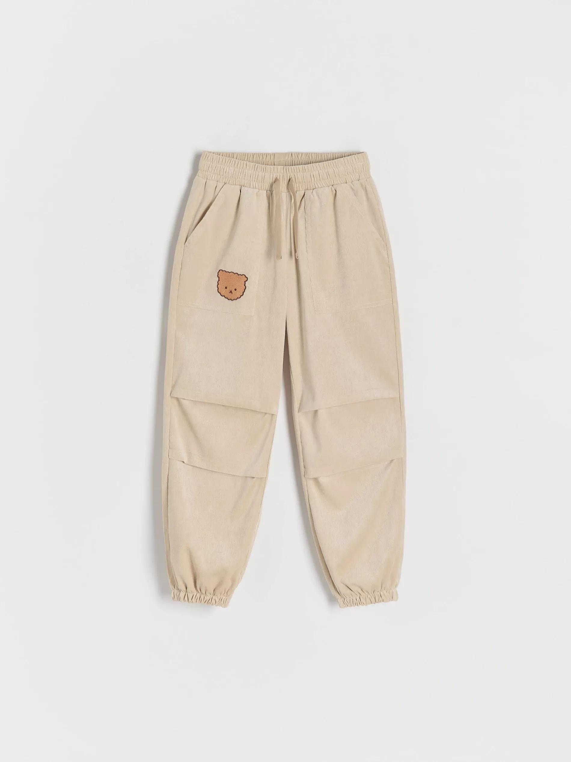 Cream Parachute Pants With Embroidery Detail, , large image number 1