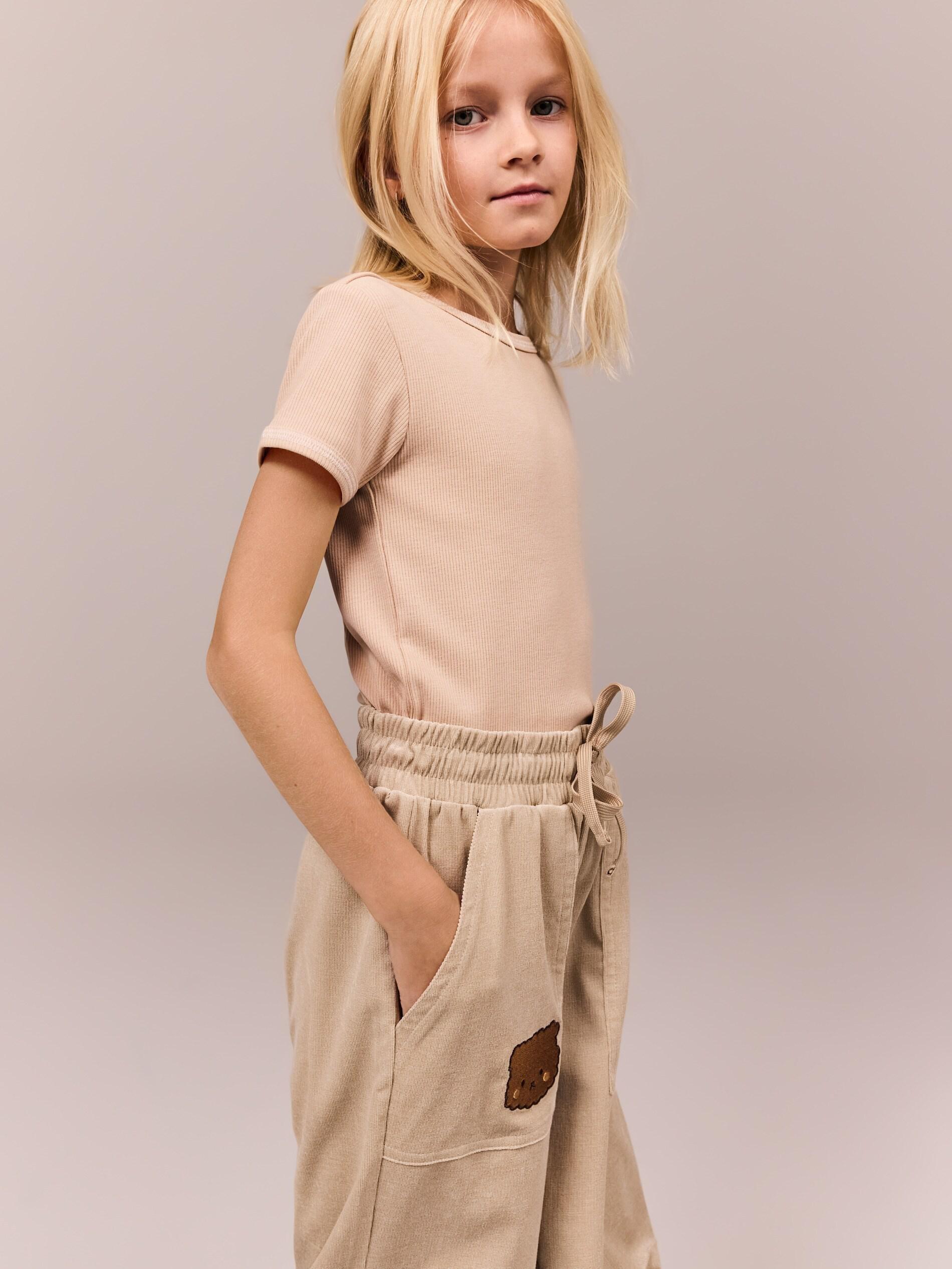 Cream Parachute Pants With Embroidery Detail, Ivory, large image number 1