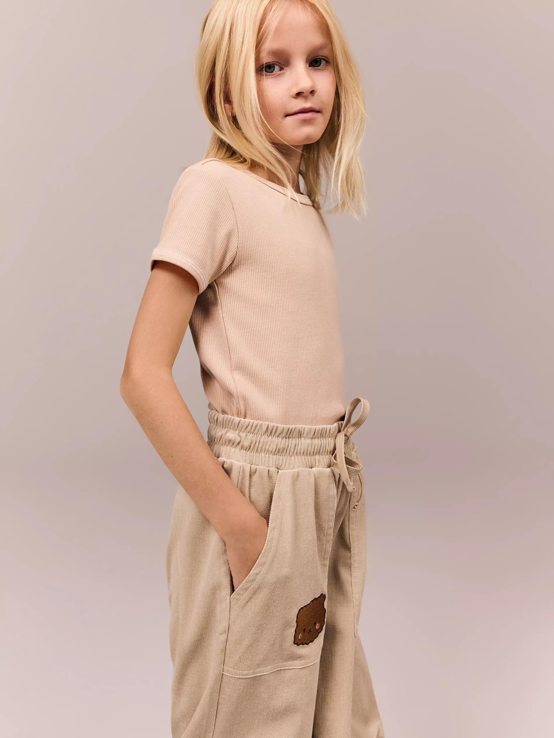 Cream Parachute Pants With Embroidery Detail, , large image number 3