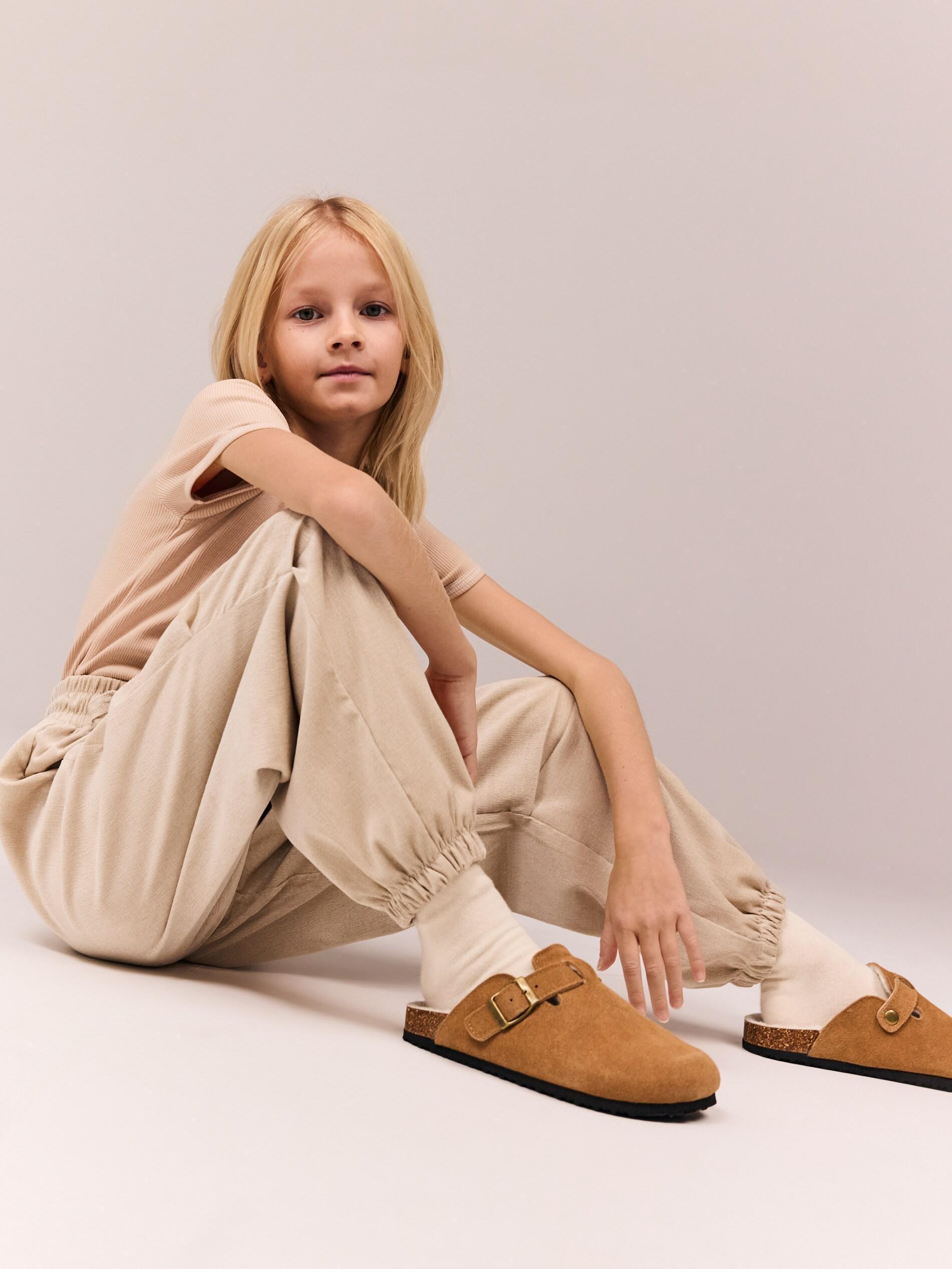 Cream Parachute Pants With Embroidery Detail, Ivory, large image number 4