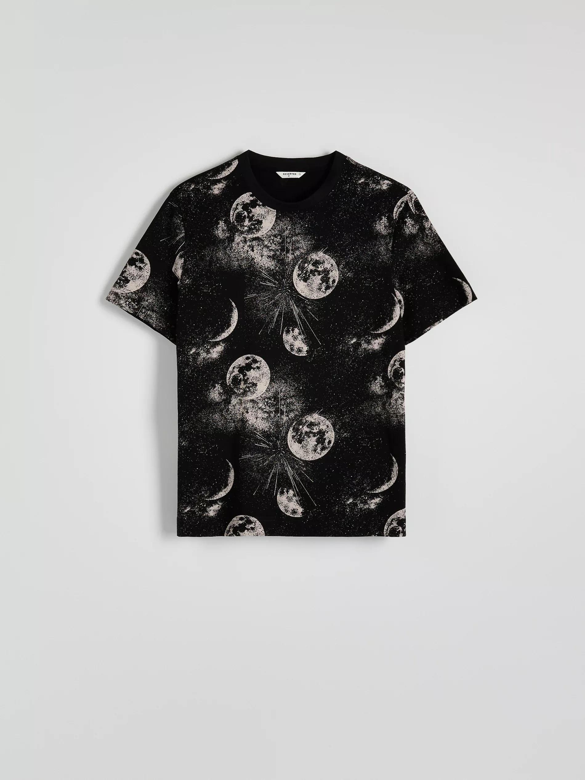Black Regular-Fit T-Shirt With All-Over Print, , large image number 0