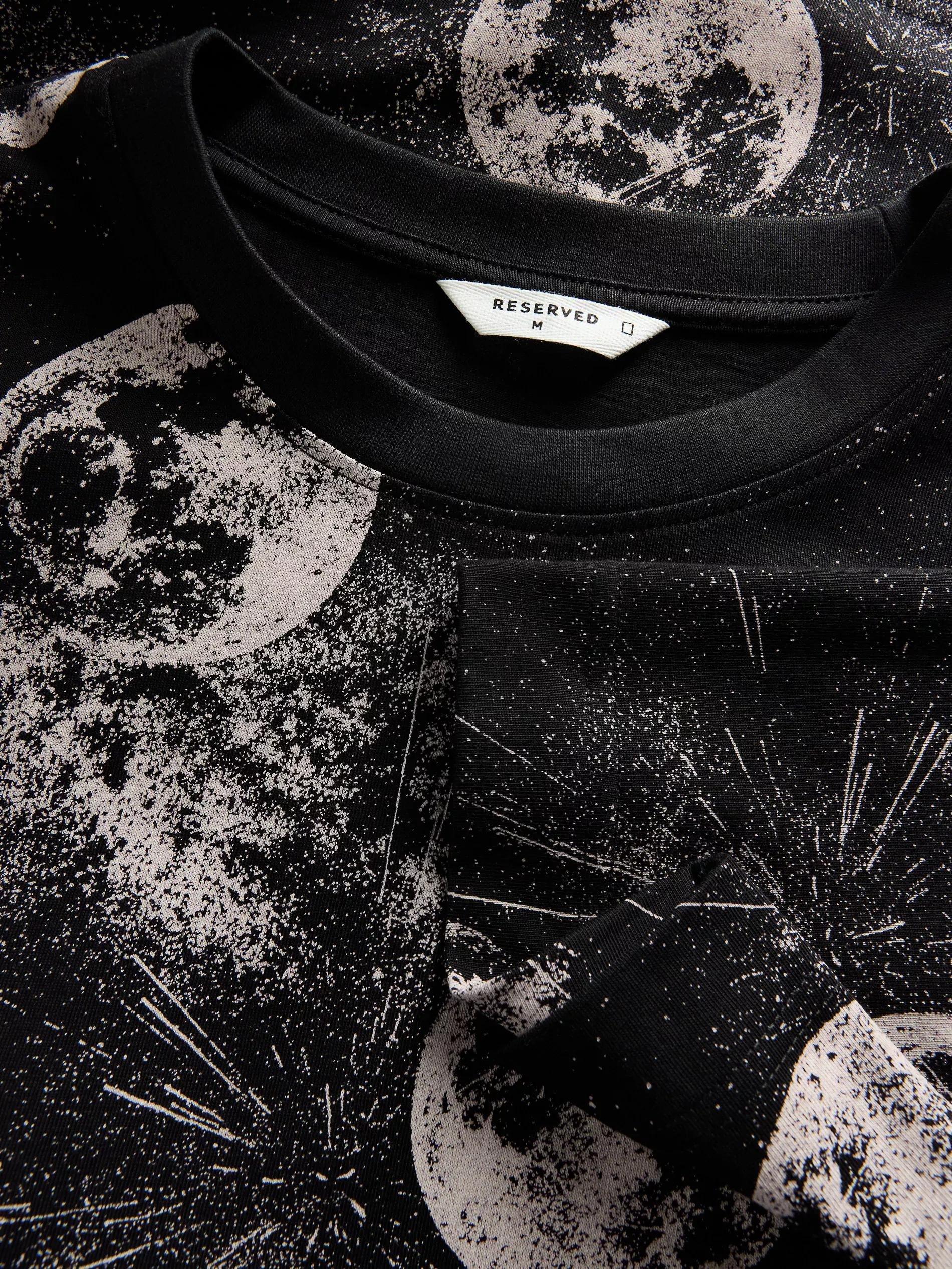 Black Regular-Fit T-Shirt With All-Over Print, , large image number 1
