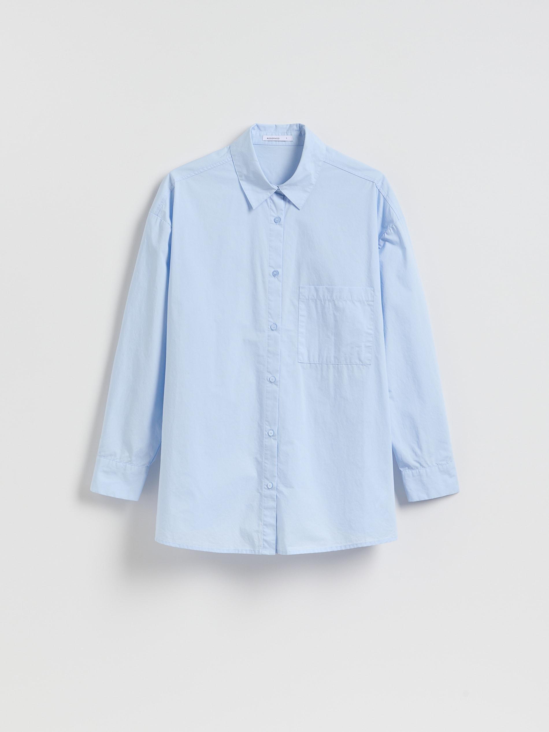 Blue Cotton Shirt With Pocket, Blue, large image number 4