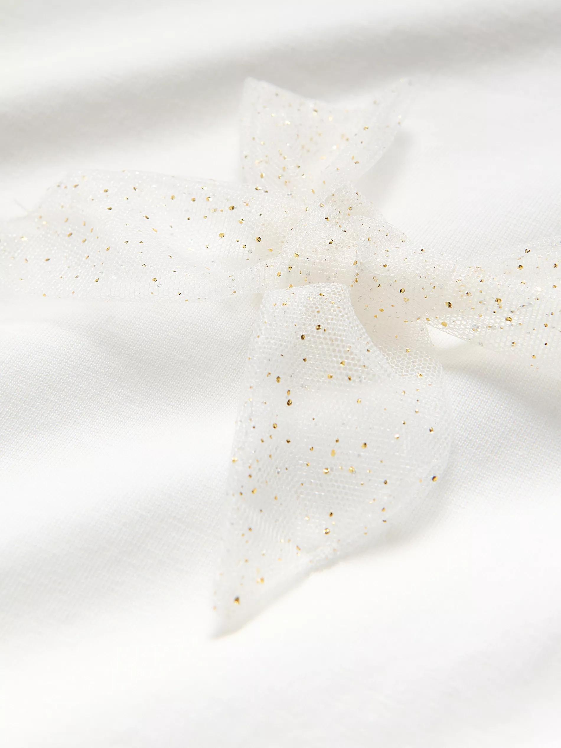 Cream T-Shirt With Bows, Ivory, large image number 3