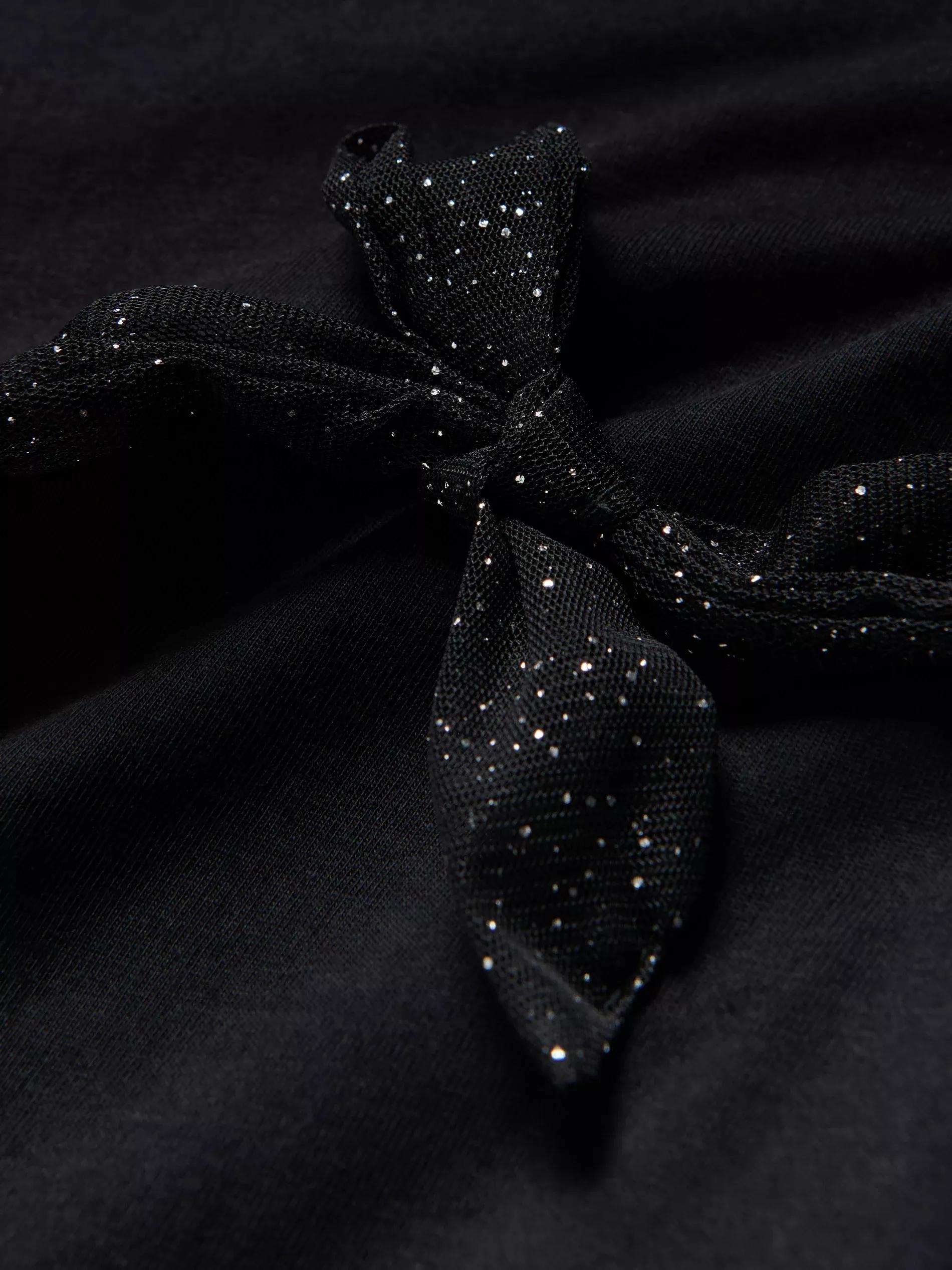 Black T-Shirt With Bows, Black, large image number 3