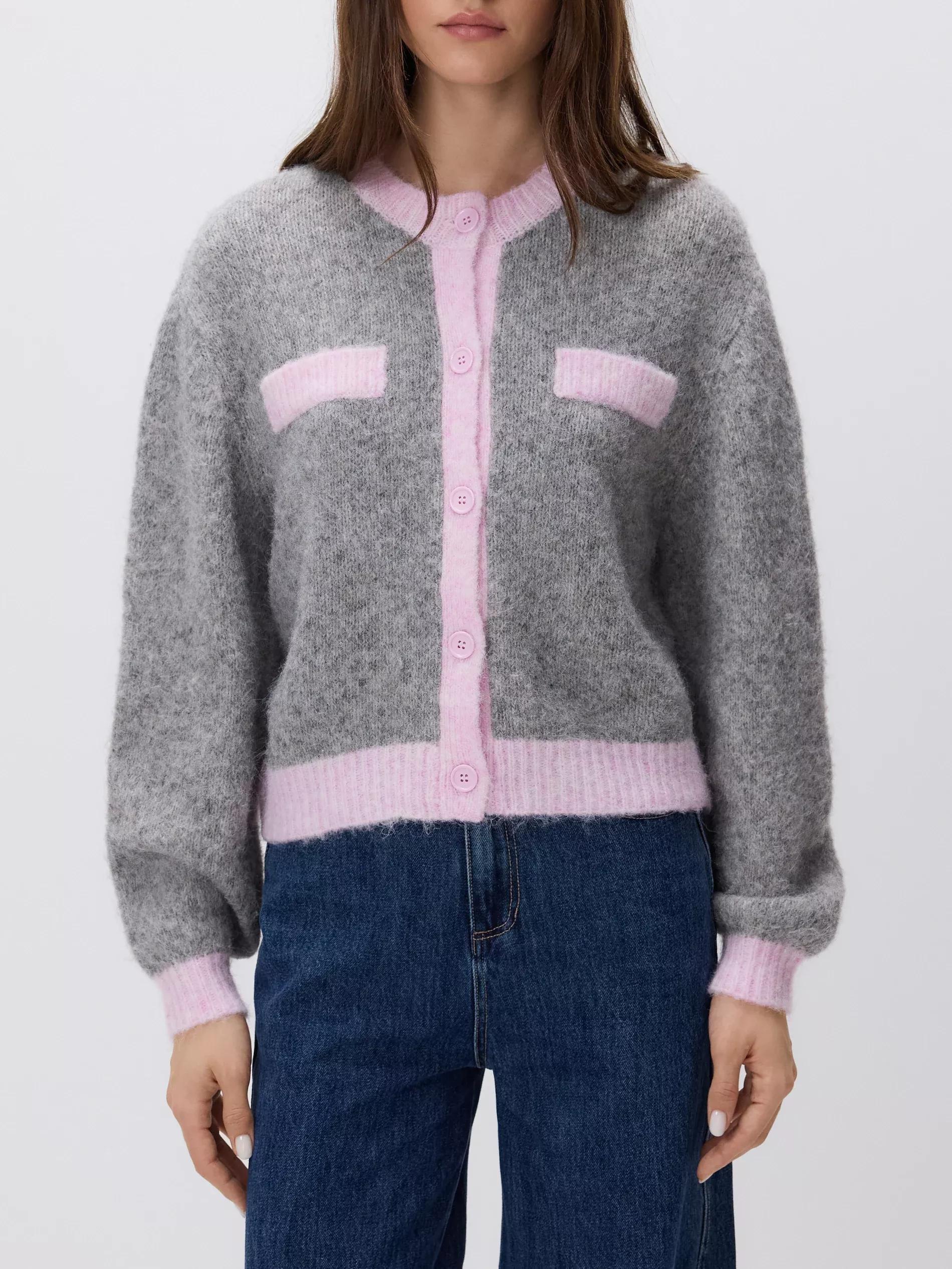 Multicolour Cardigan With Contrast Piping, Multicolor, large image number 3