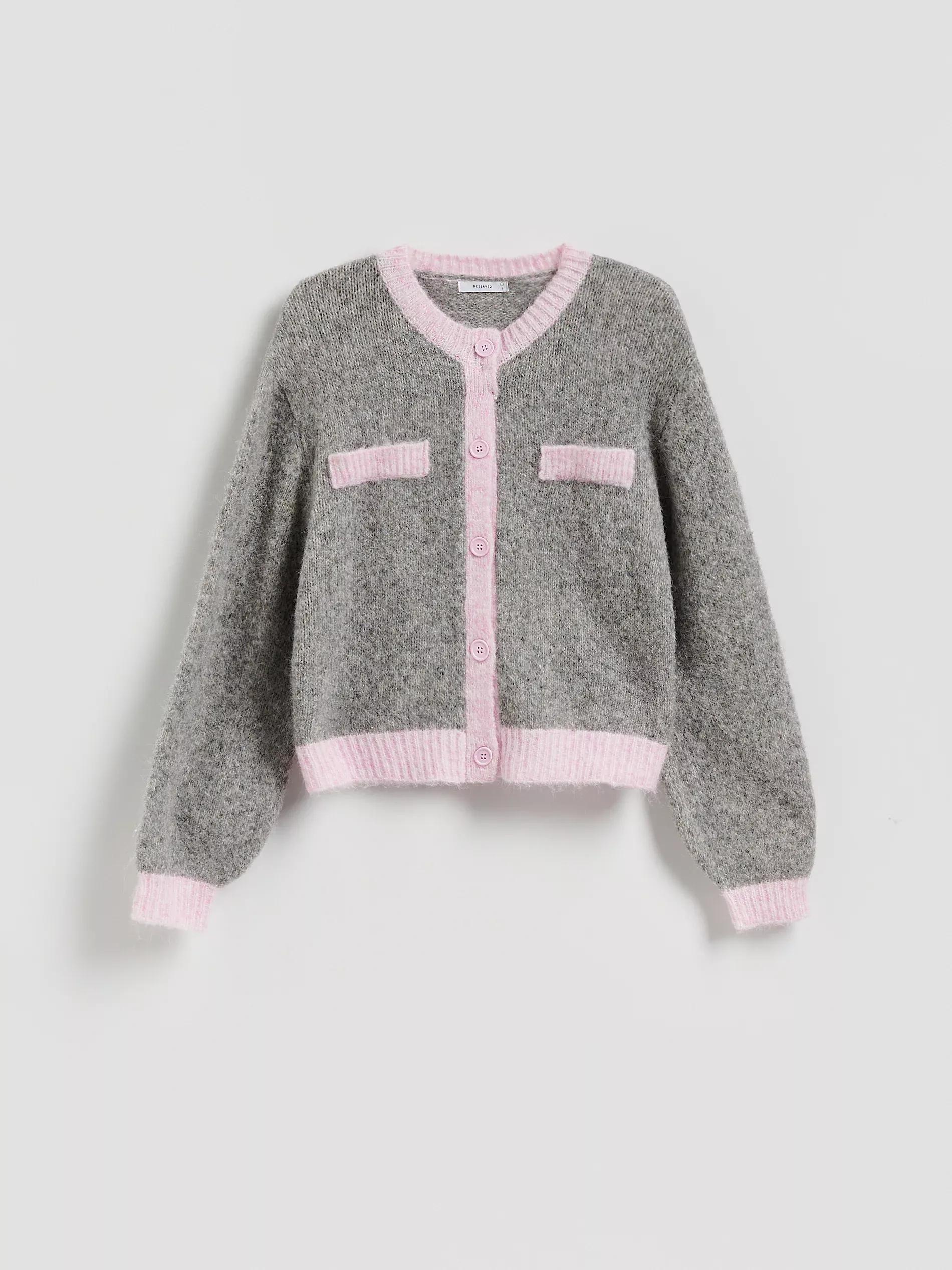 Multicolour Cardigan With Contrast Piping, Multicolor, large image number 4