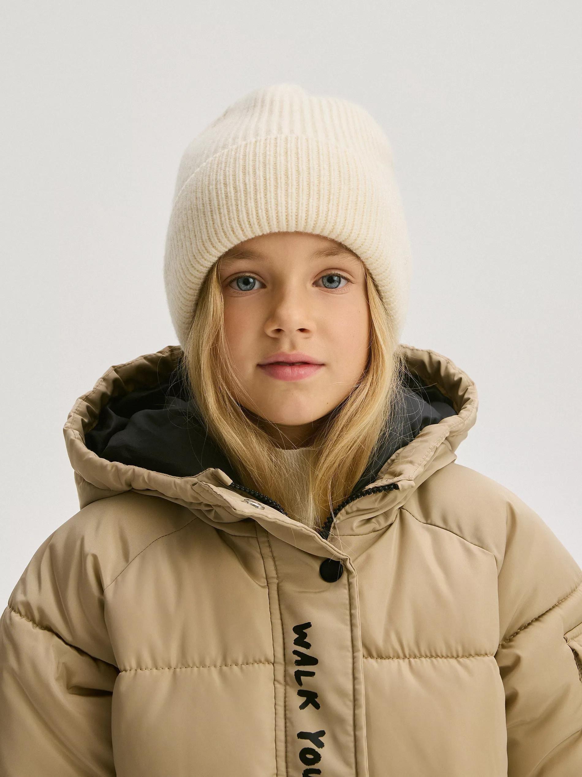 Cream Wool Beanie, , large image number 1