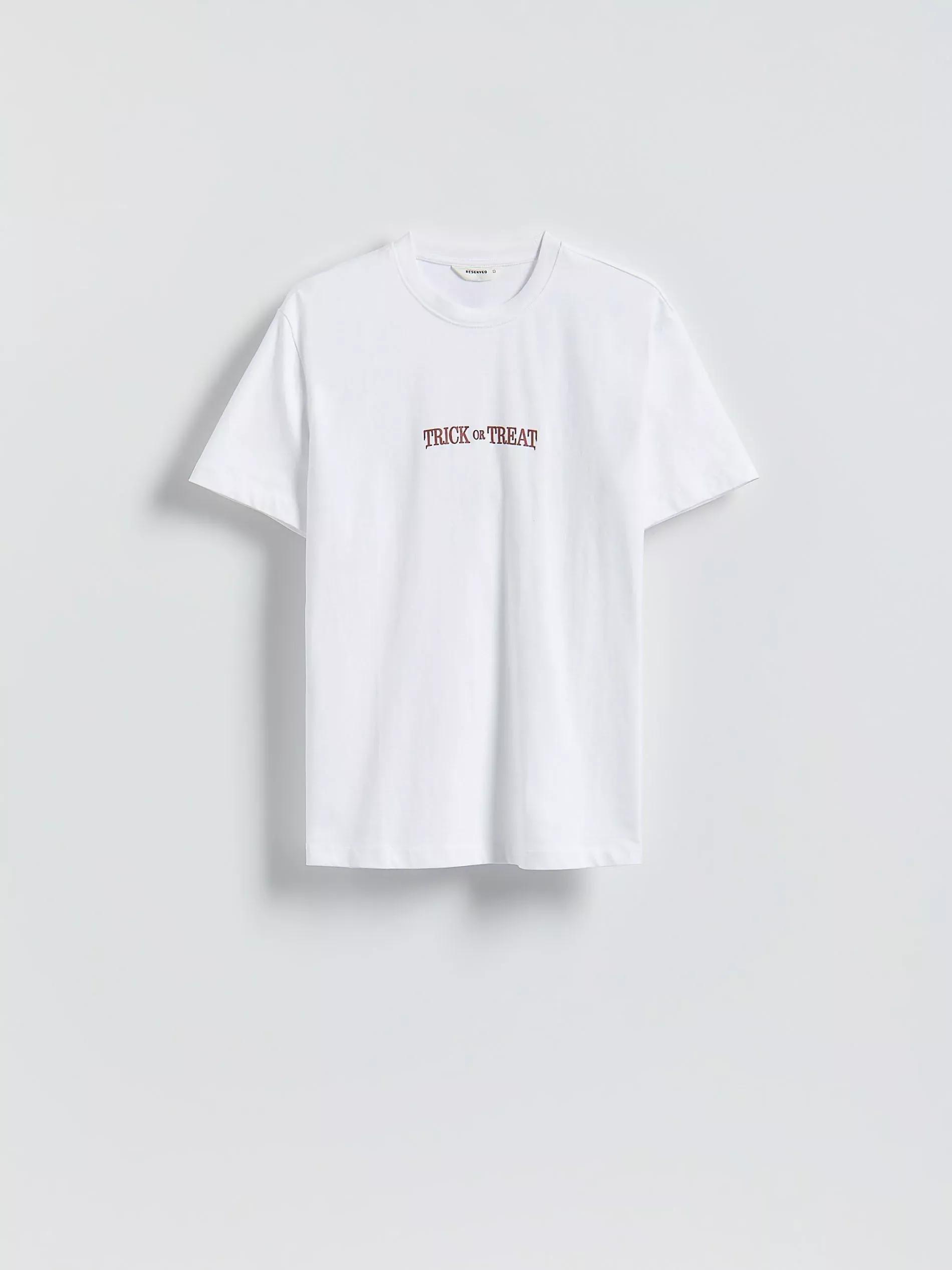 White Comfort Fit T-Shirt With Print, White, large image number 4