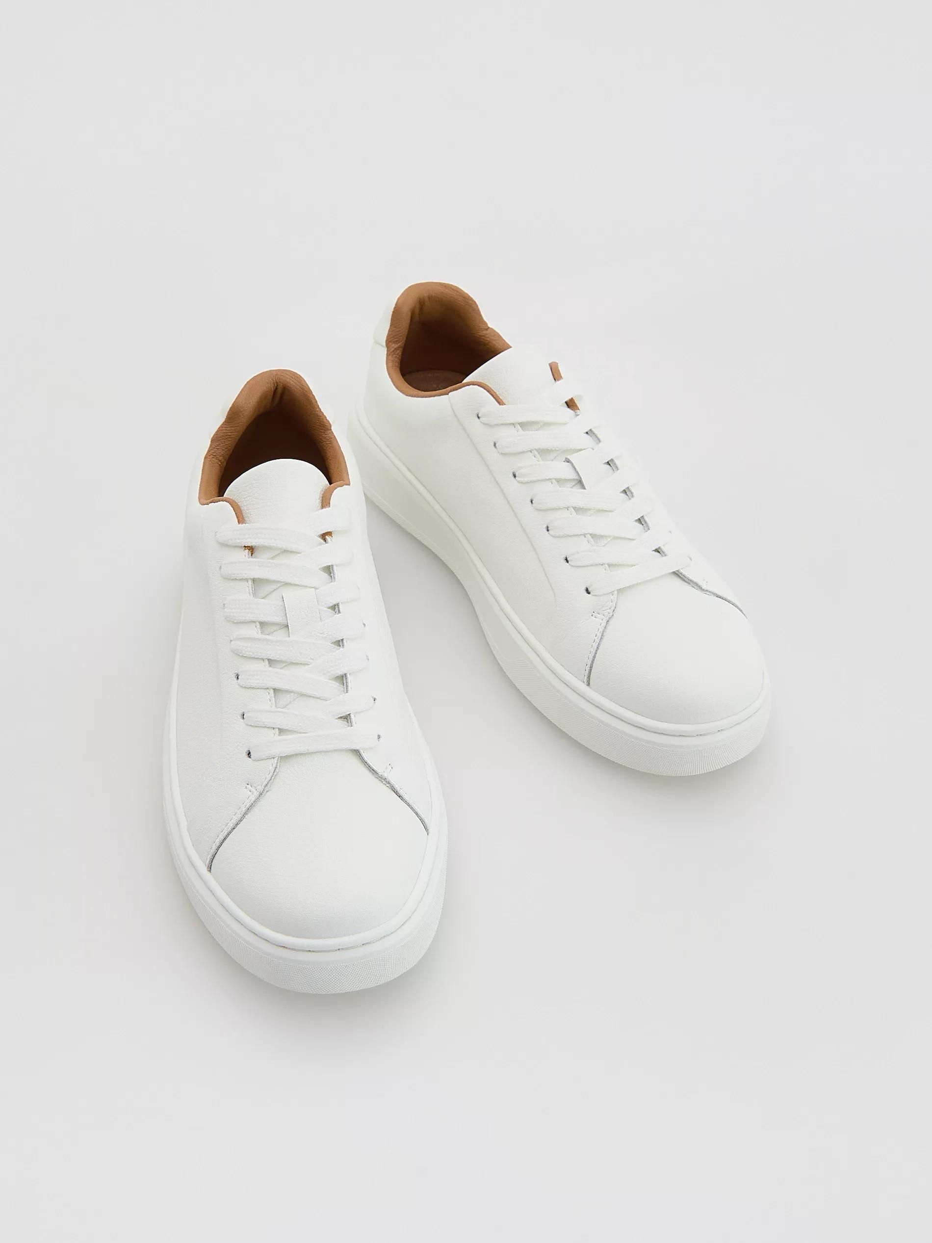 Leather rich sneakers, White, large image number 2