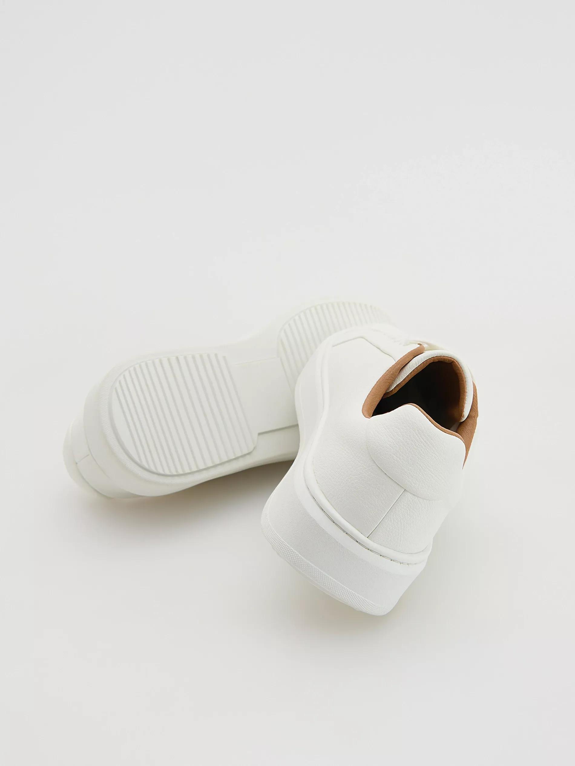 Leather rich sneakers, White, large image number 3
