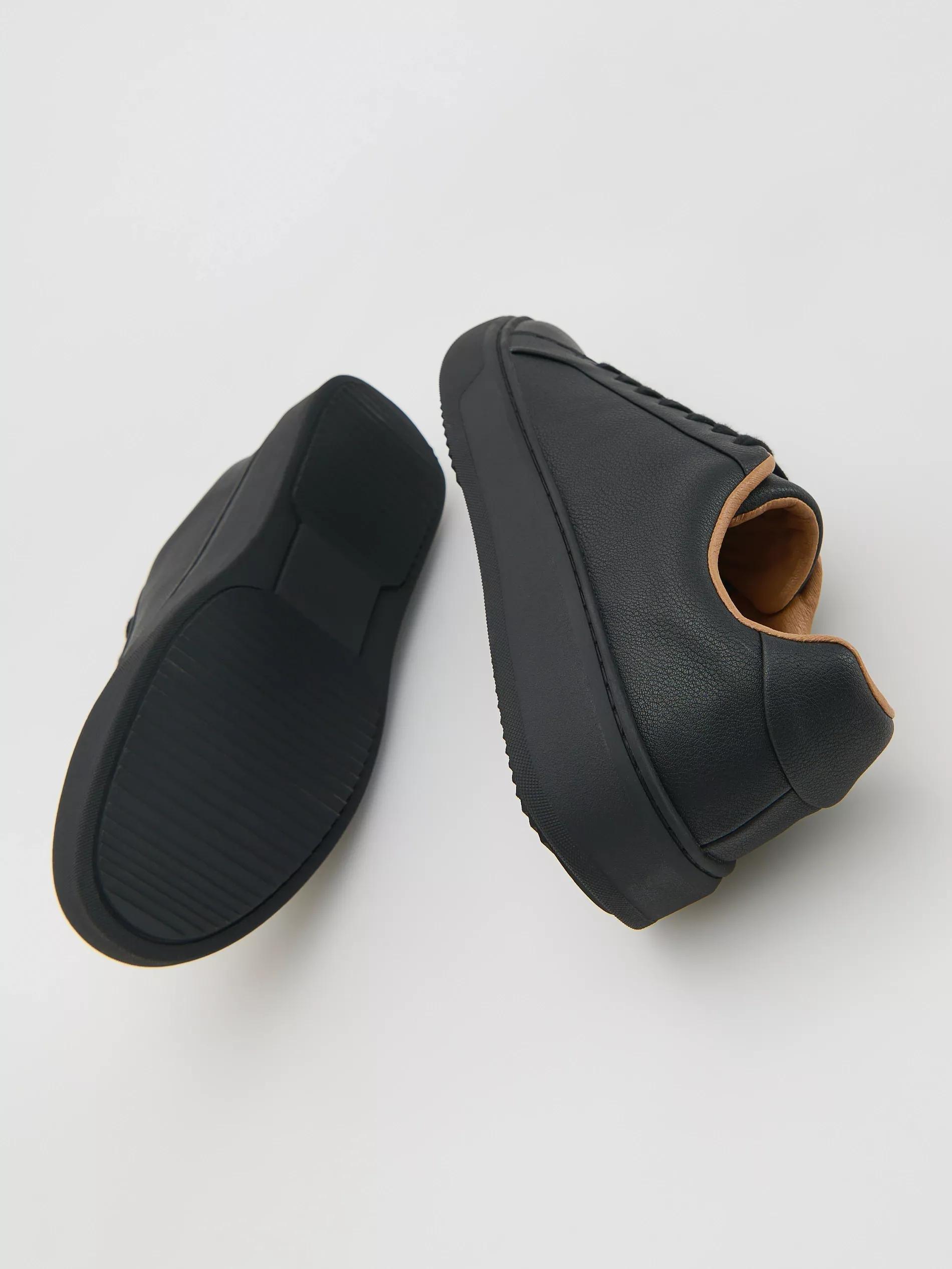 Black Leather Rich Sneakers, , large image number 2