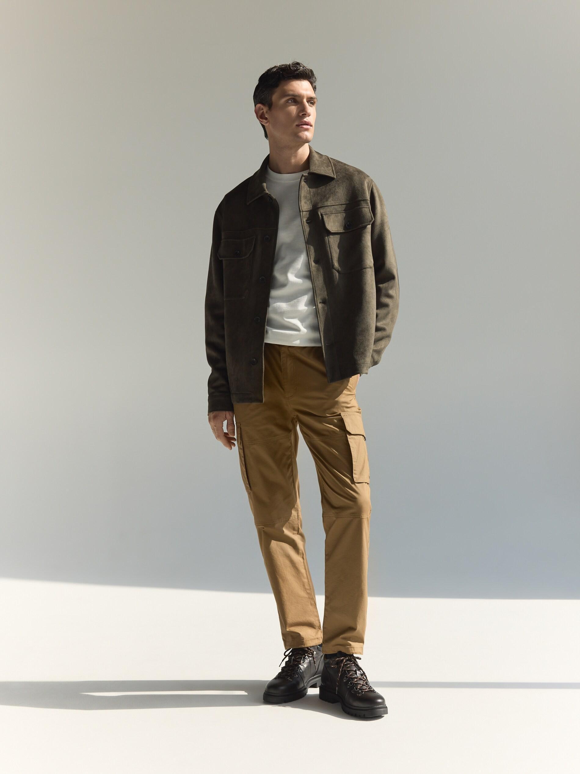 Brown Cargo Trousers With Belt, Brown, large image number 0