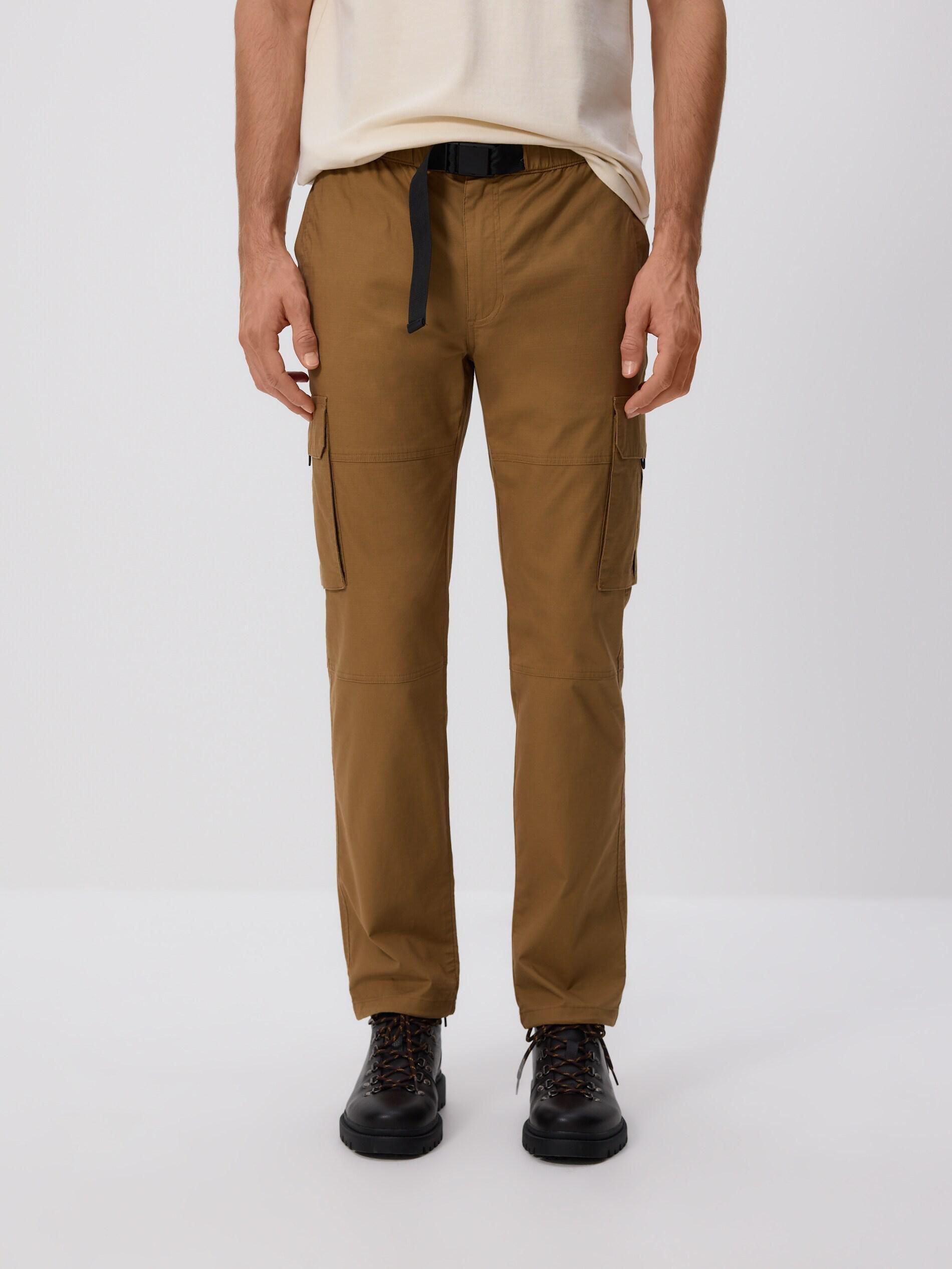 Brown Cargo Trousers With Belt, Brown, large image number 1