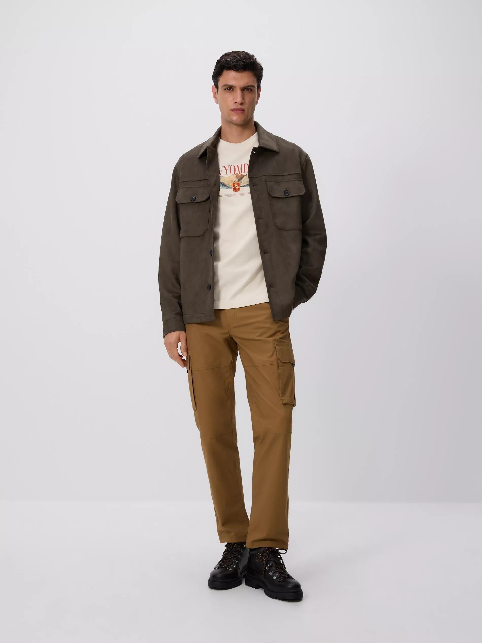 Brown Cargo Trousers With Belt, Brown, large image number 1