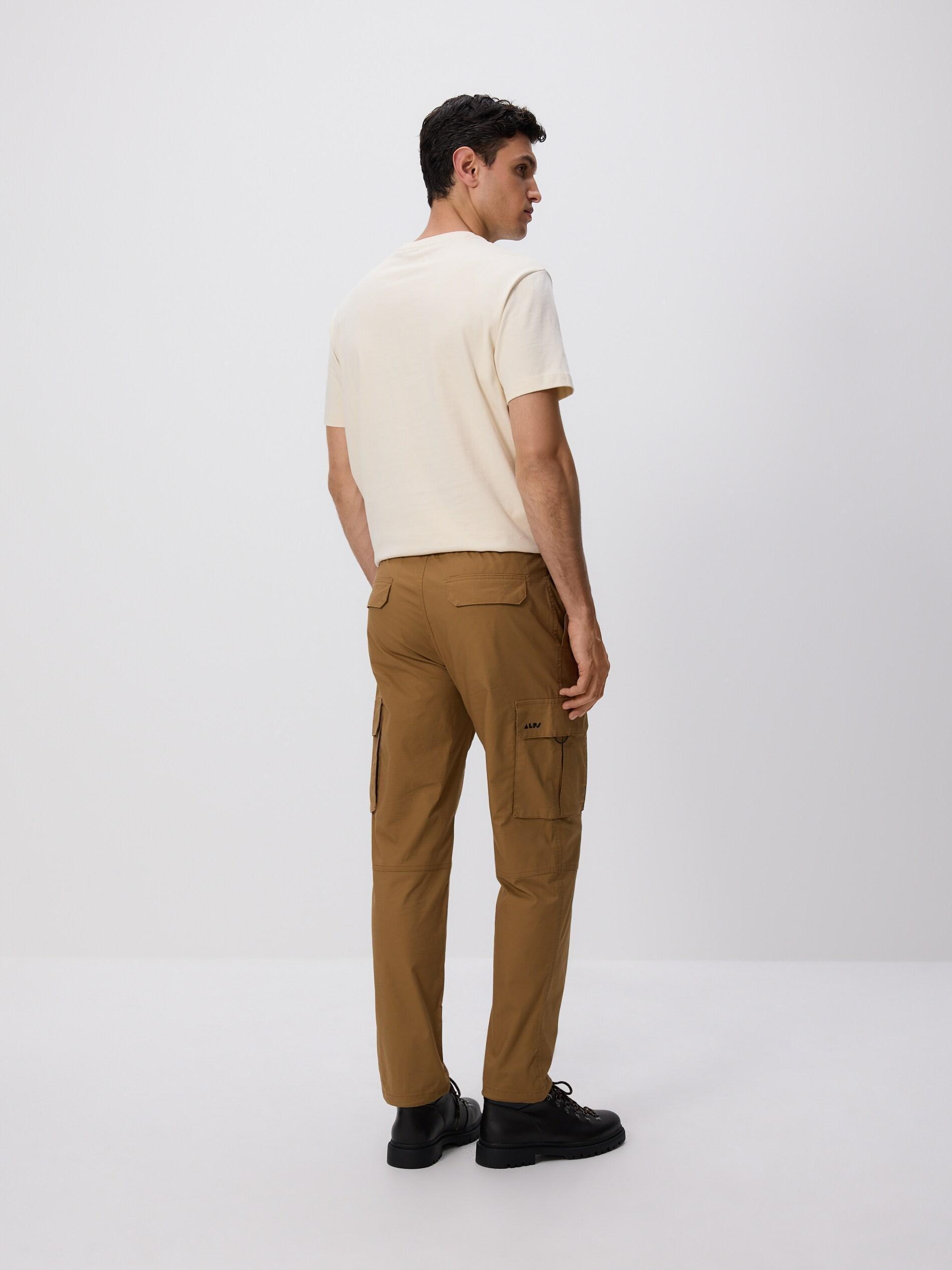 Brown Cargo Trousers With Belt, Brown, large image number 4