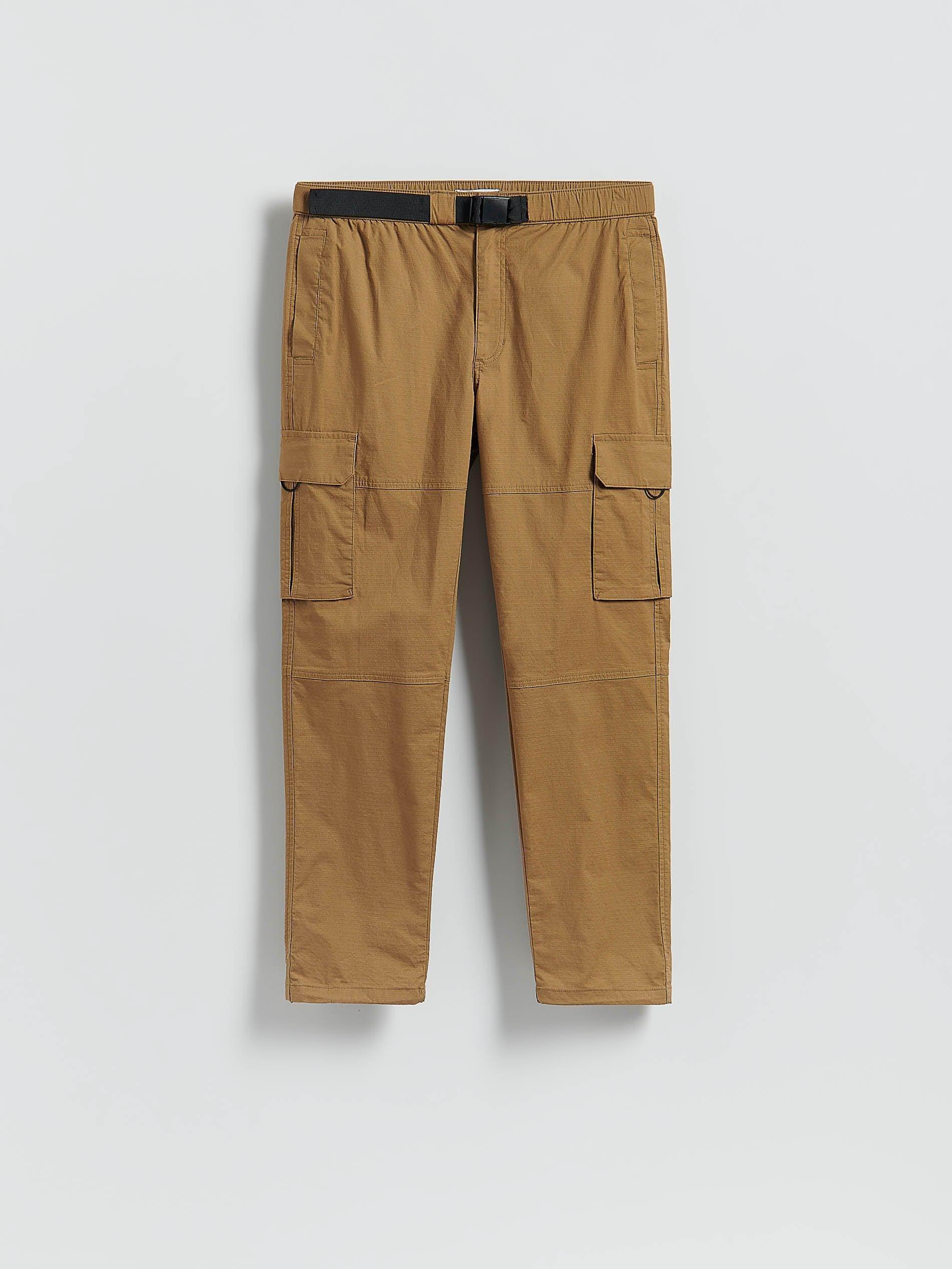 Brown Cargo Trousers With Belt, Brown, large image number 4
