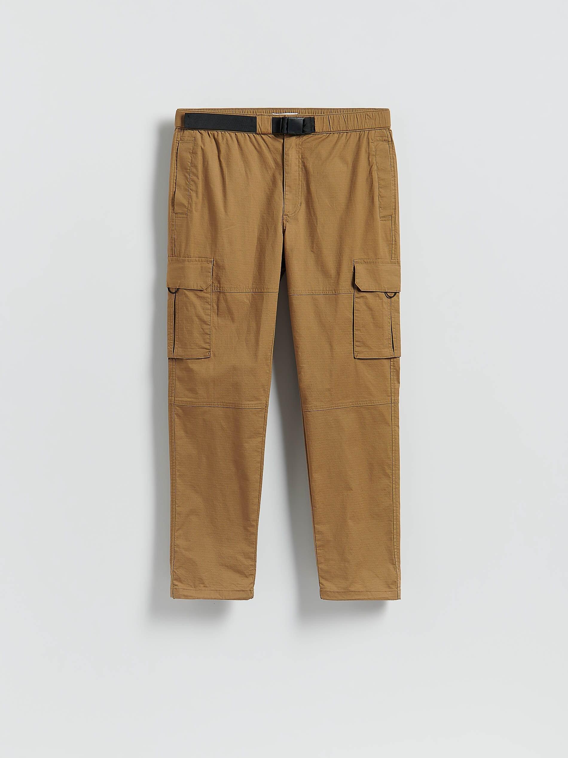 Brown Cargo Trousers With Belt, Brown, large image number 5