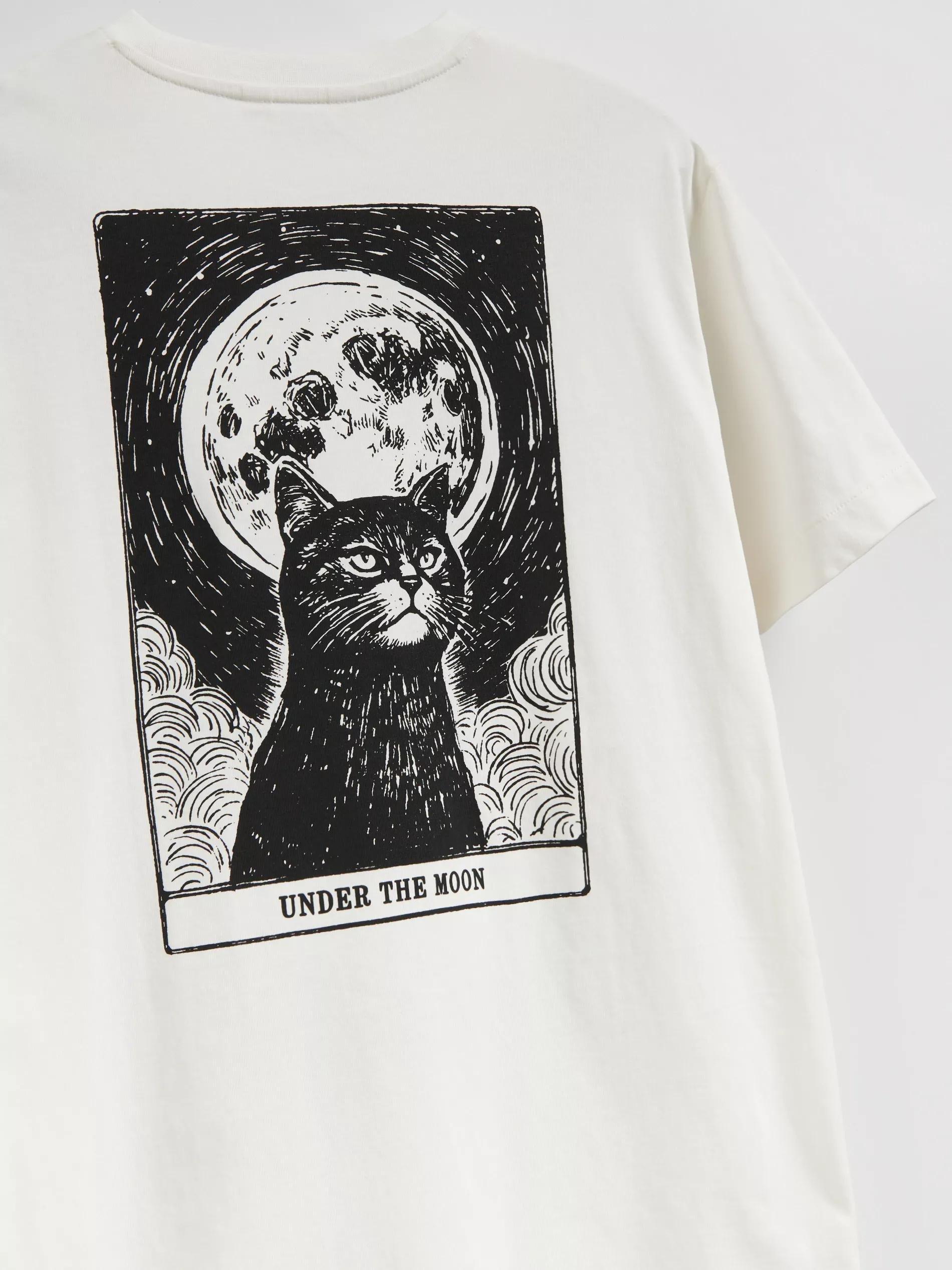 Cream Regular Fit T-Shirt With Back Print, Ivory, large image number 5