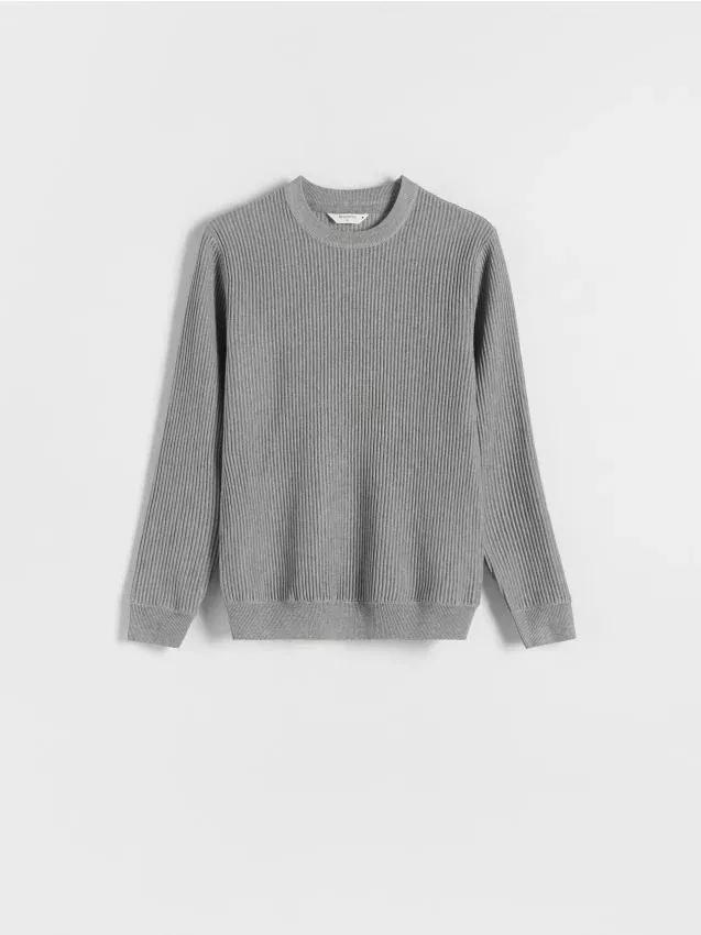 Grey Rib Knit Jumper, , large image number 0