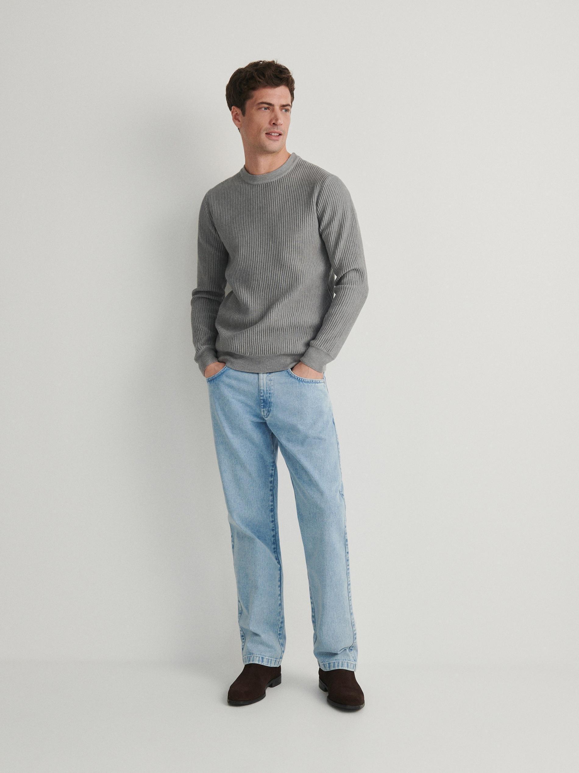 Grey Rib Knit Jumper, , large image number 2