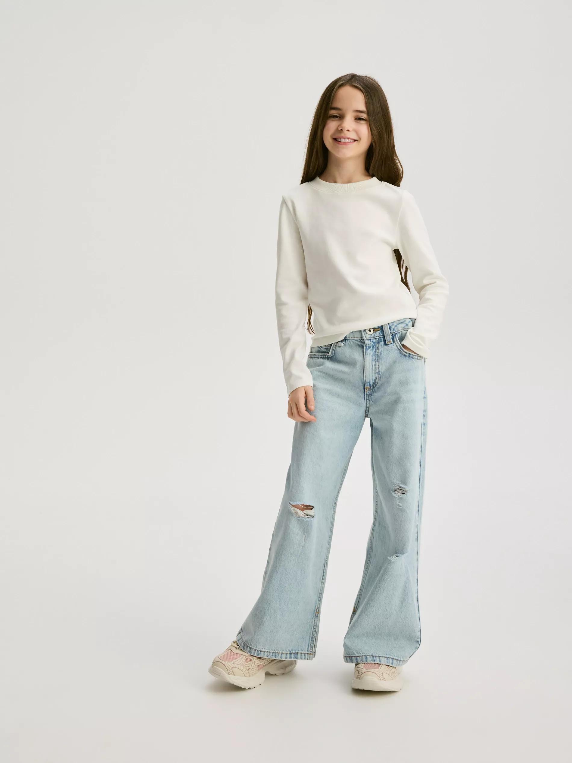 Cream Long Sleeve T-Shirt, Ivory, large image number 2