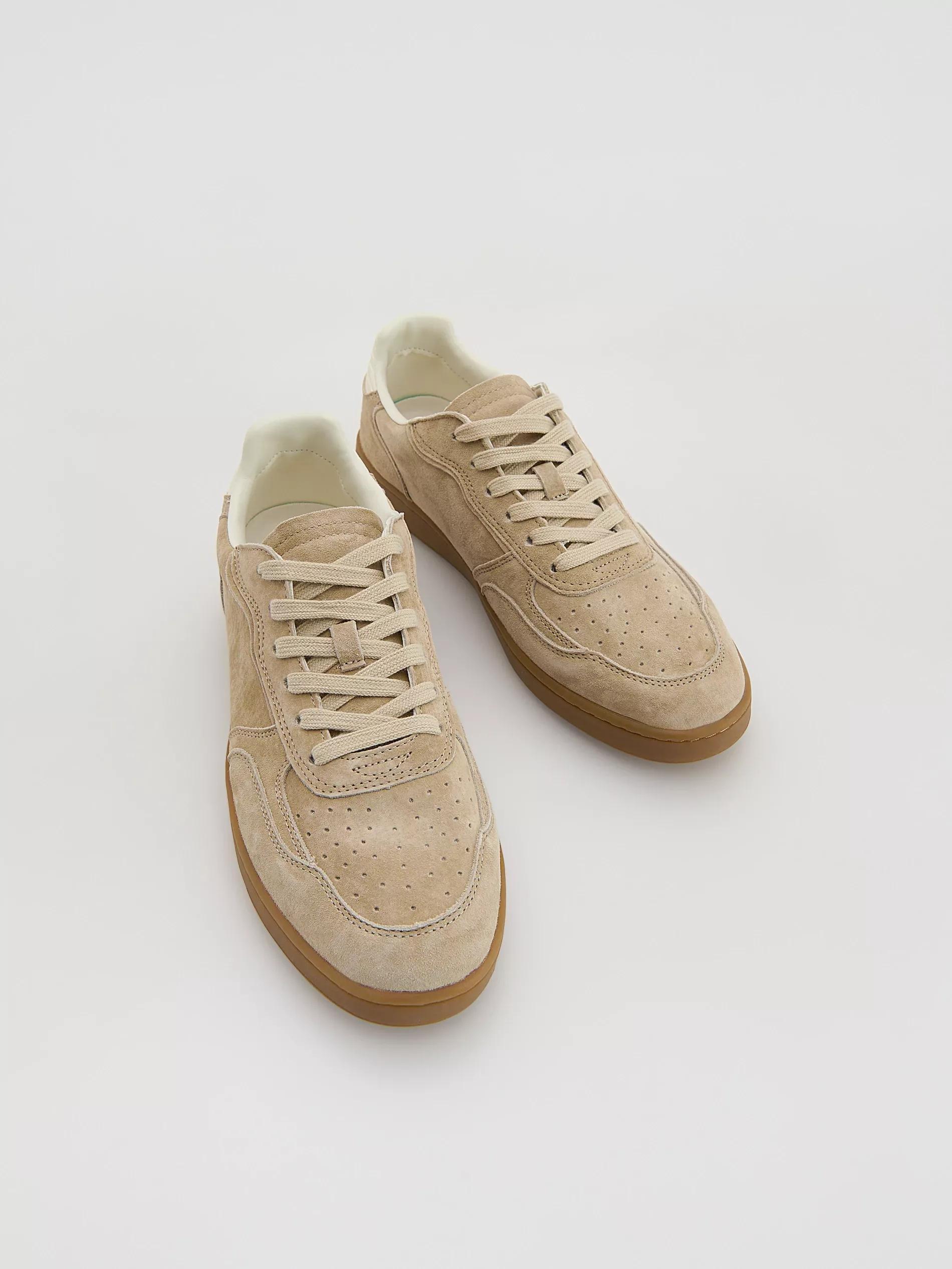 Beige Leather Rich Sneakers, , large image number 1