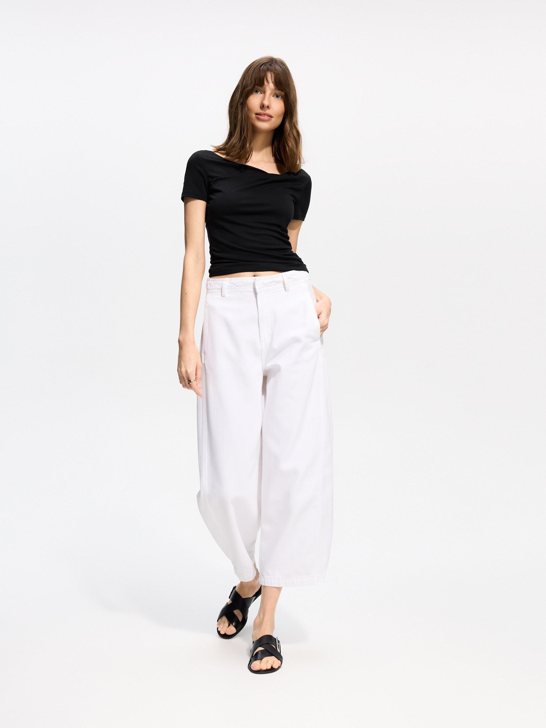 بلوزة مع مودال أسود, Black, medium