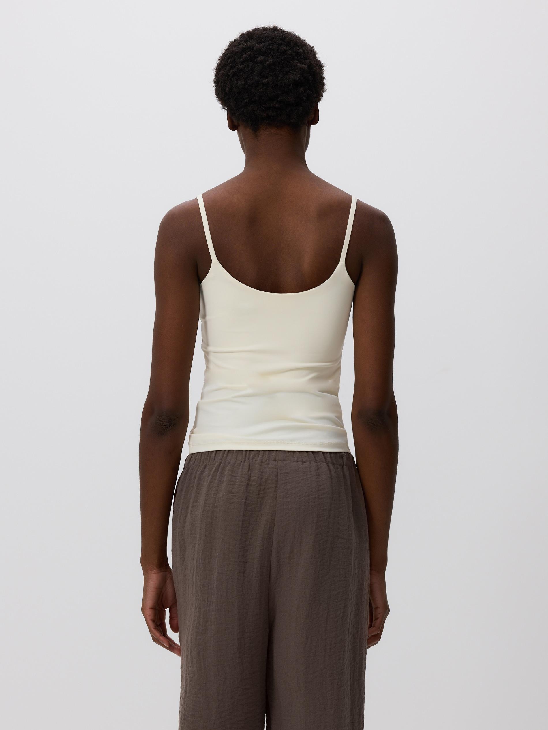 CREAM Plain spaghetti strap top, Ivory, large image number 1