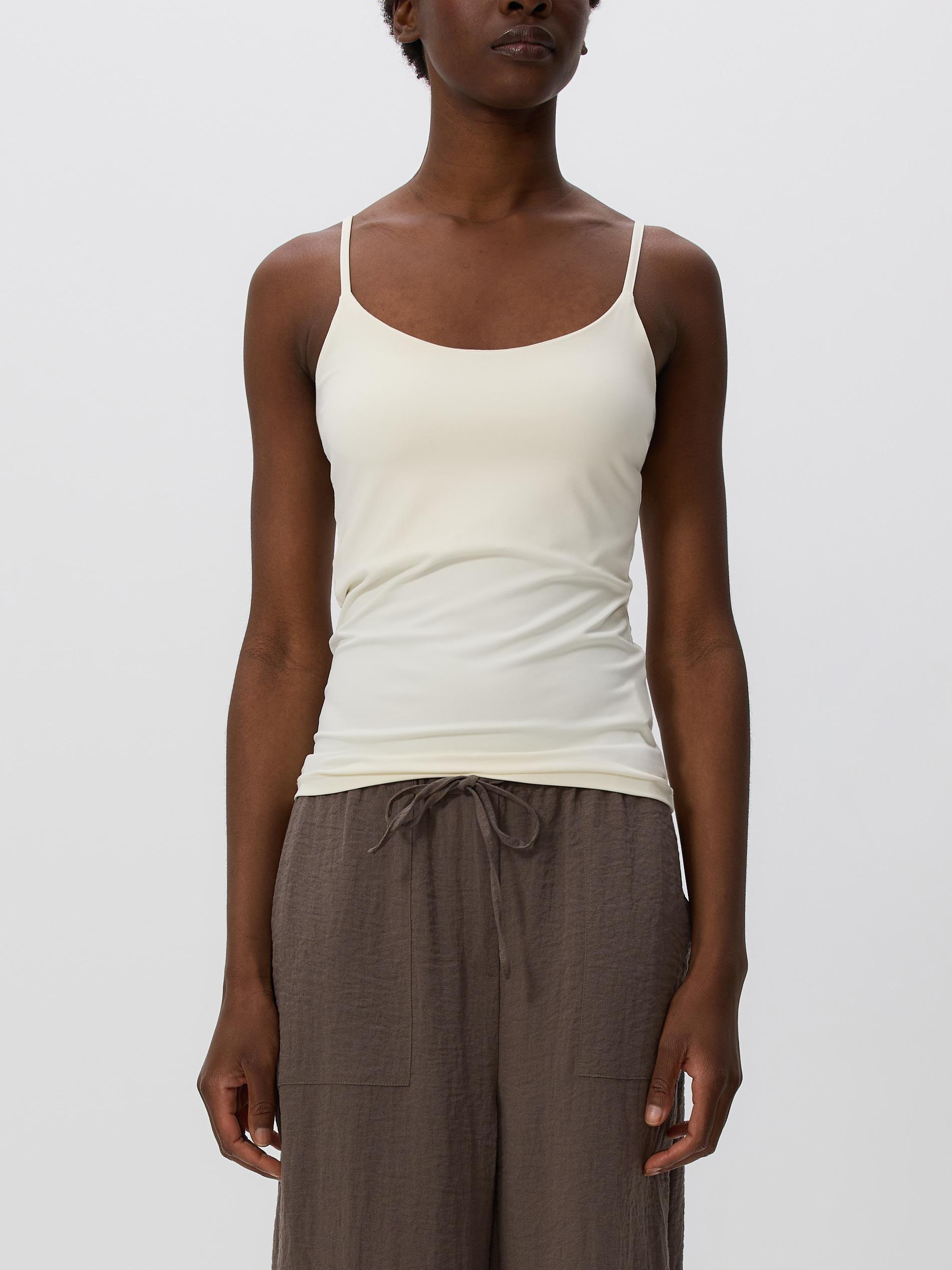 CREAM Plain spaghetti strap top, Ivory, large image number 3