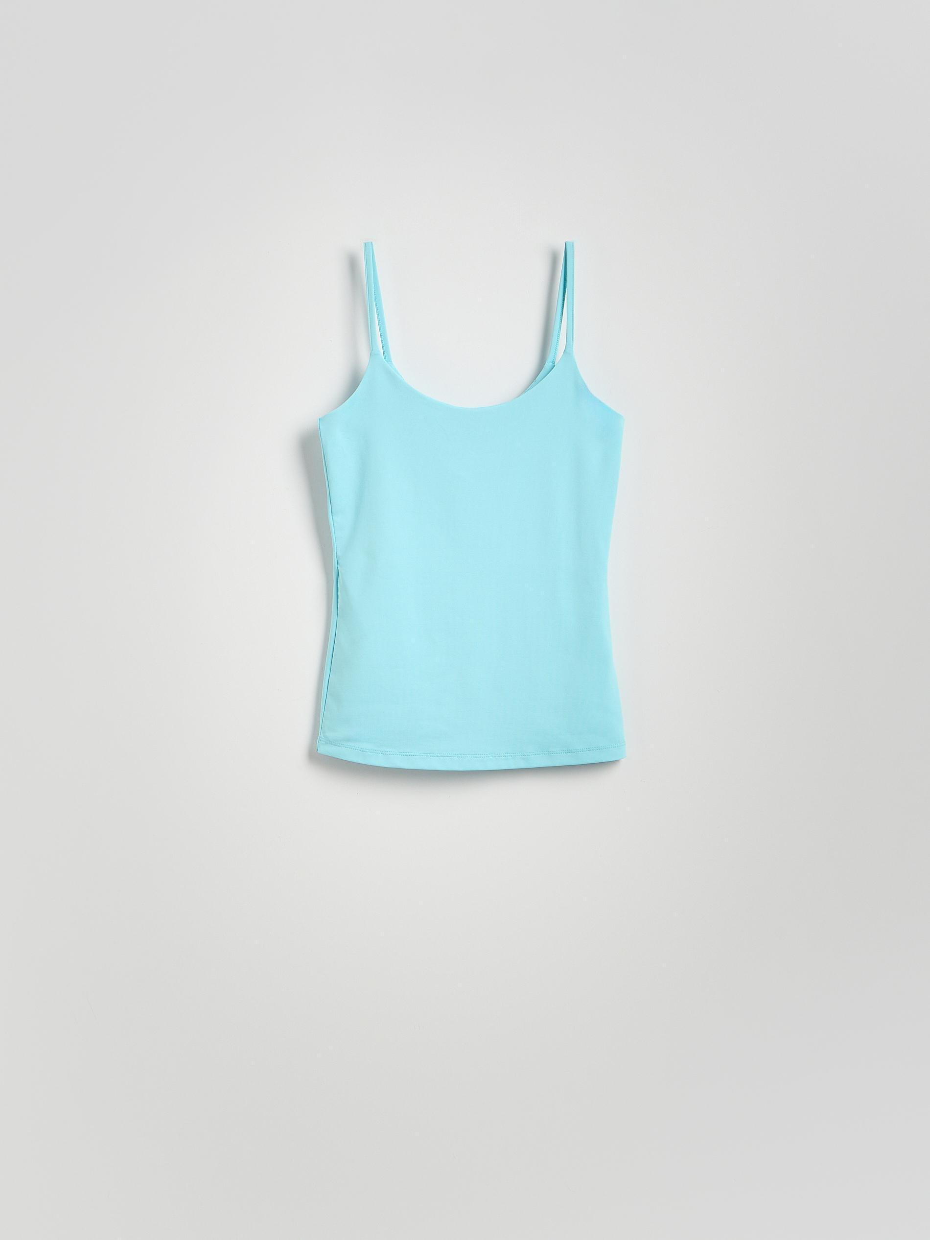 Turquoise Plain Spaghetti Strap Top, , large image number 5
