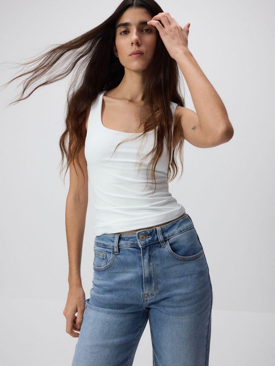 White Plain Top, White, medium