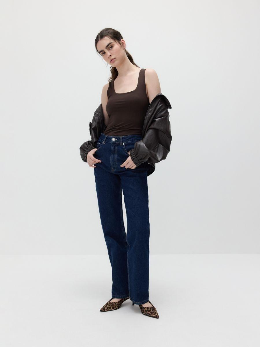 Brown Plain Top, Brown, large image number 0