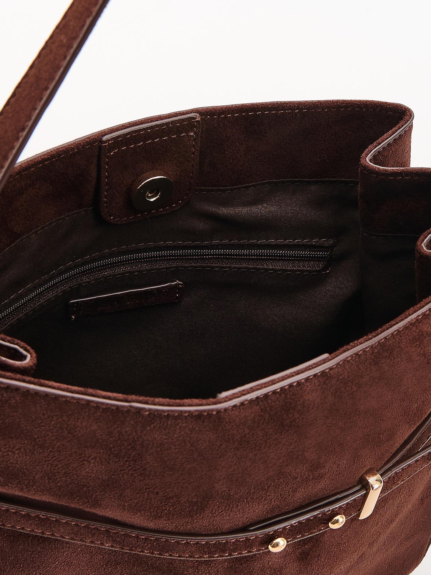 Brown Faux Suede Bag, Brown, large image number 2
