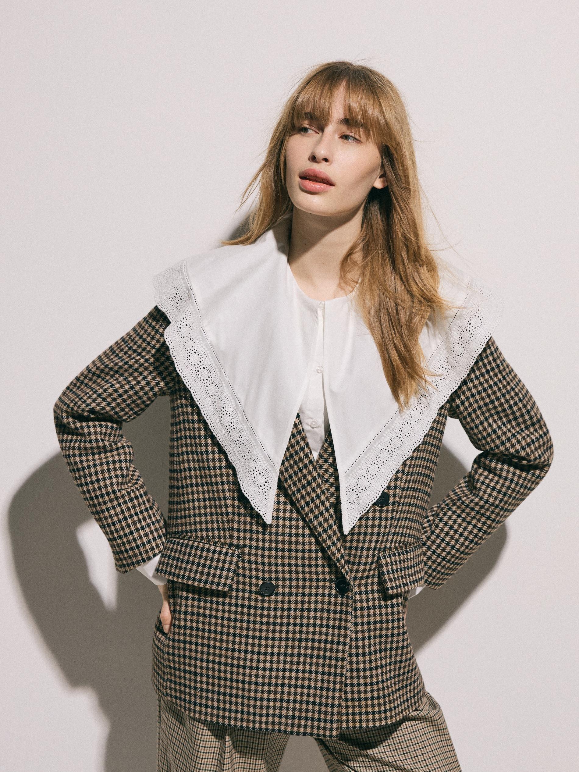 White Shirt With Decorative Collar, White, large image number 5