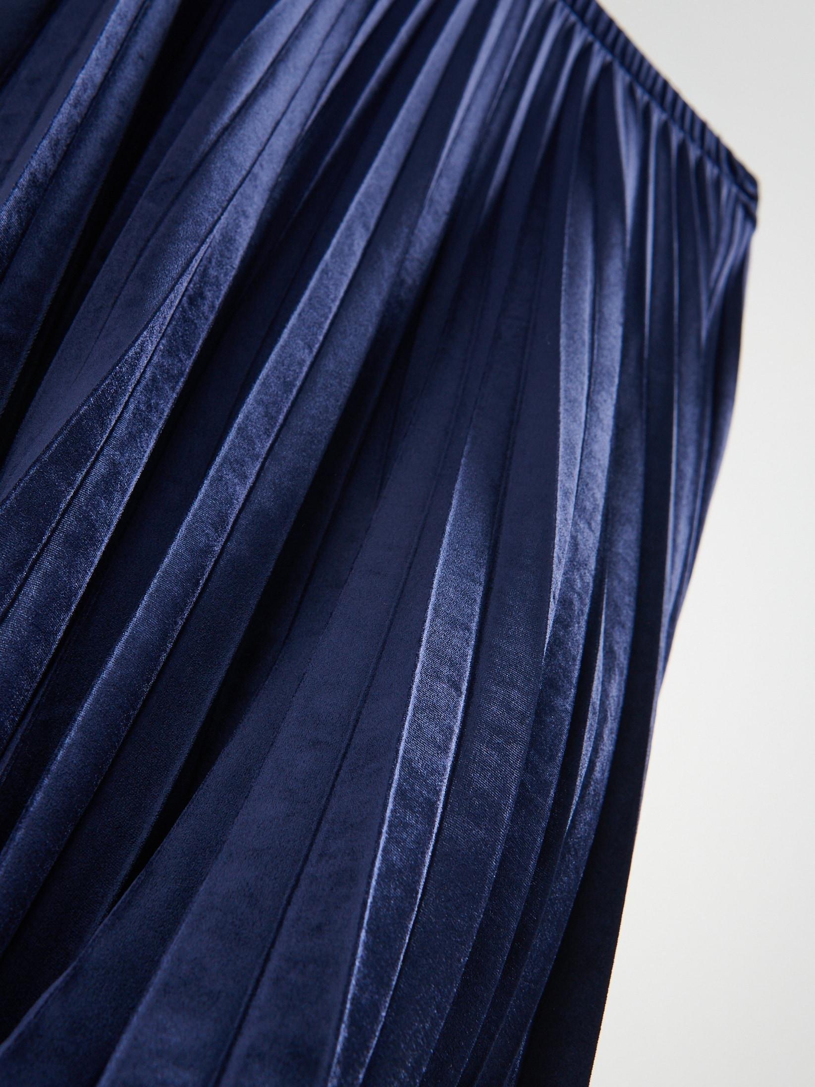 Navy Pleated Midi Skirt, Navy, large image number 5