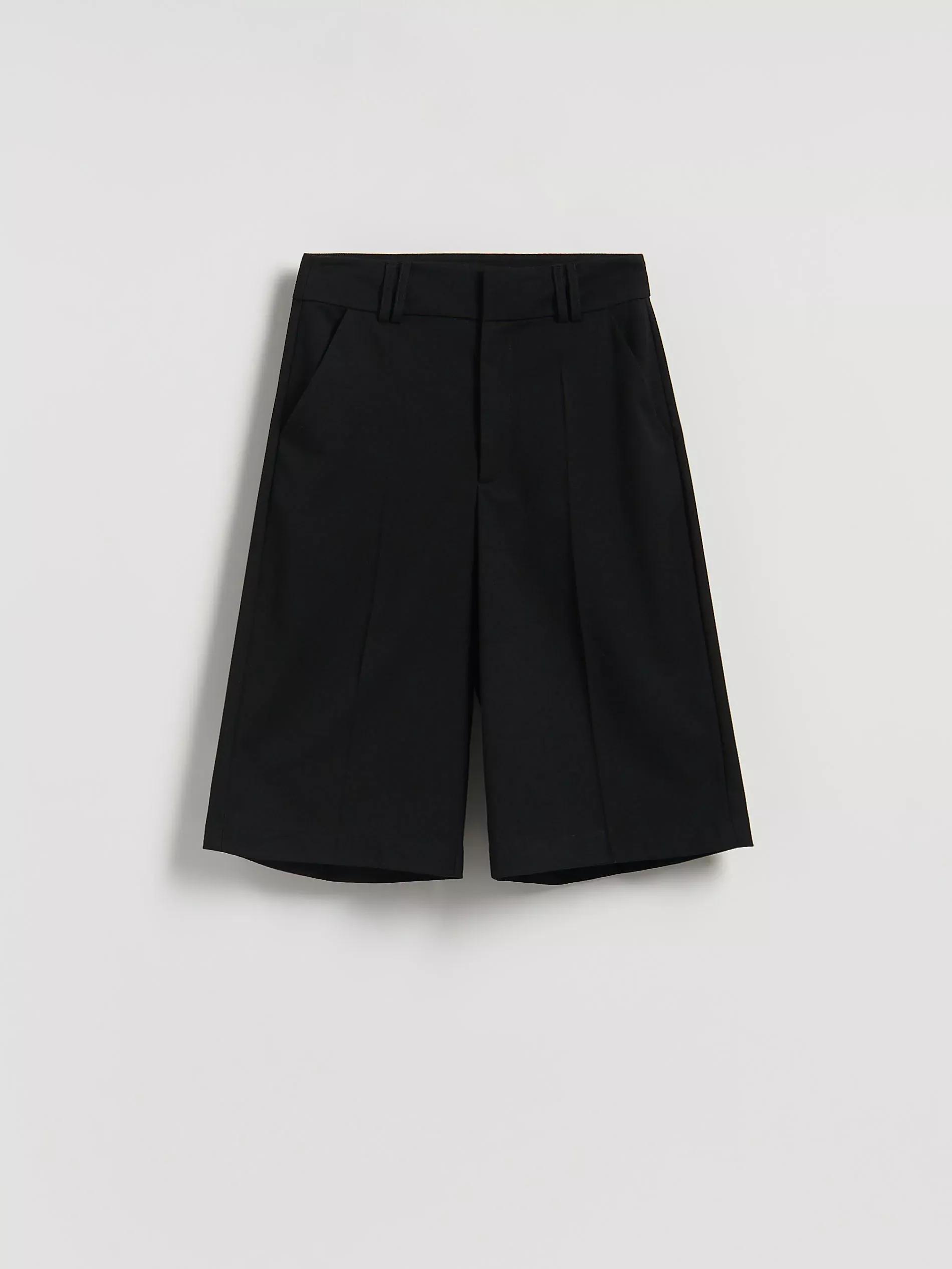 Black Bermuda Shorts With Pressed Crease, , large image number 3