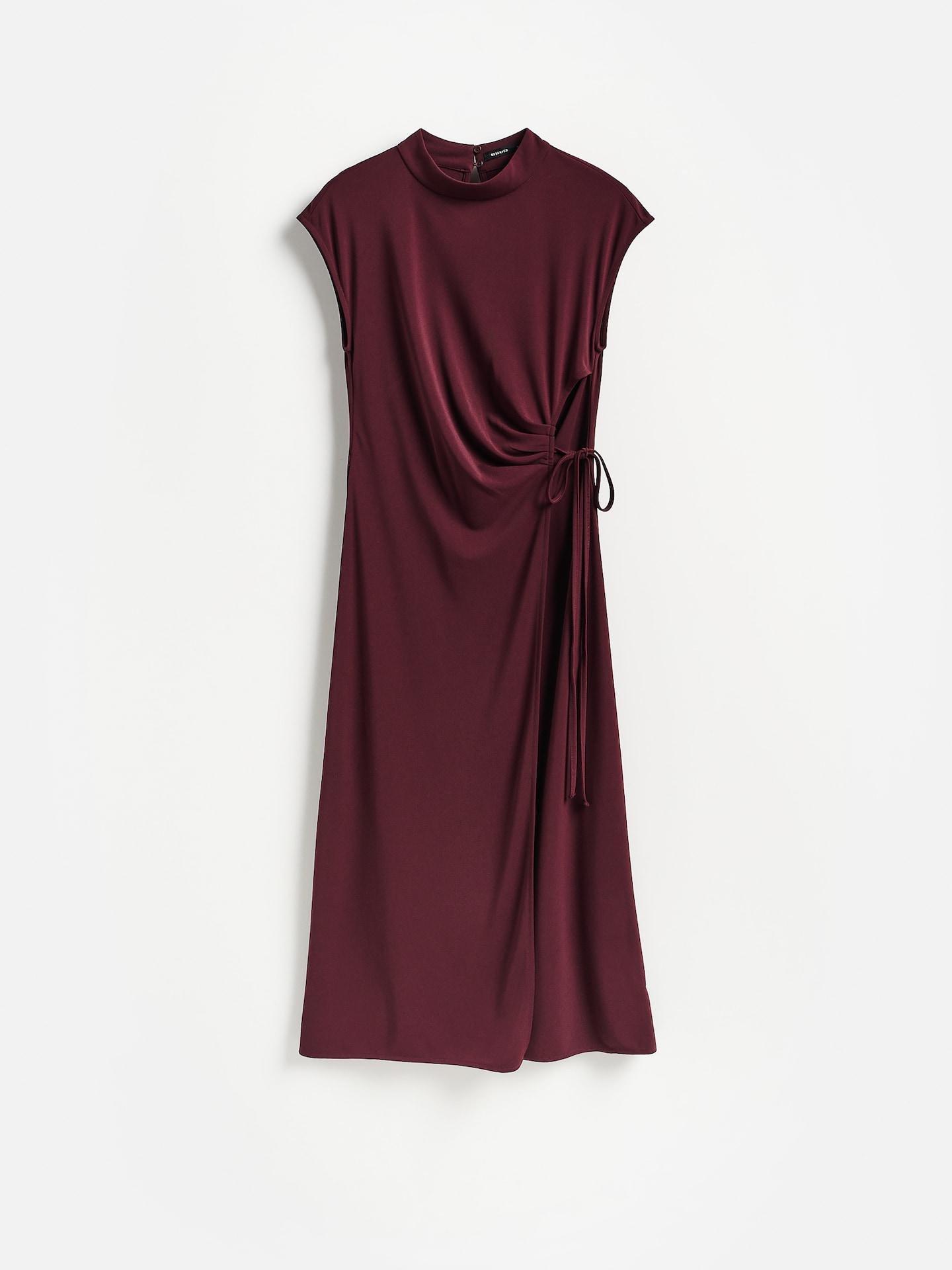 Red Dress With Decorative Tie Detail, Burgundy, large image number 0